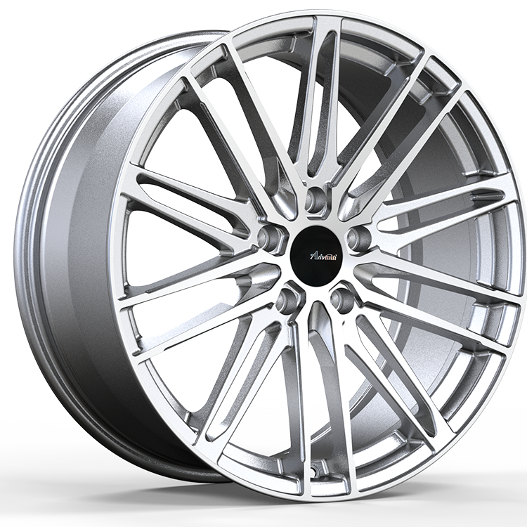 Advanti Diviso Silver Machine Face 18x8 +35 5x112mm 66.6mm Hubcentric Alloy Wheels - Perfect for Audi A4, A5, Q5 & Volkswagen Passat, Jetta - Enhance Your Car's Style & Performance