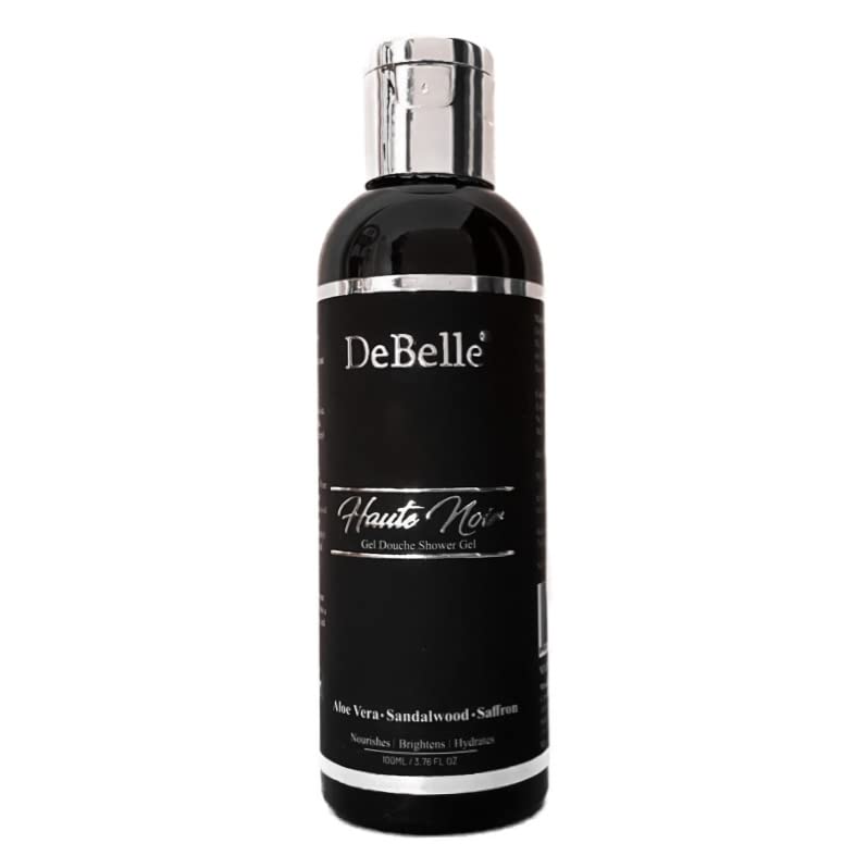 DeBelle Body Wash Haute Noir - 100ml Sulfate-Free Shower Gel with Rose Water, Saffron & Sandalwood Oil for Women & Men | Hydrating & Luxurious Bath Experience for Dry & Sensitive Skin