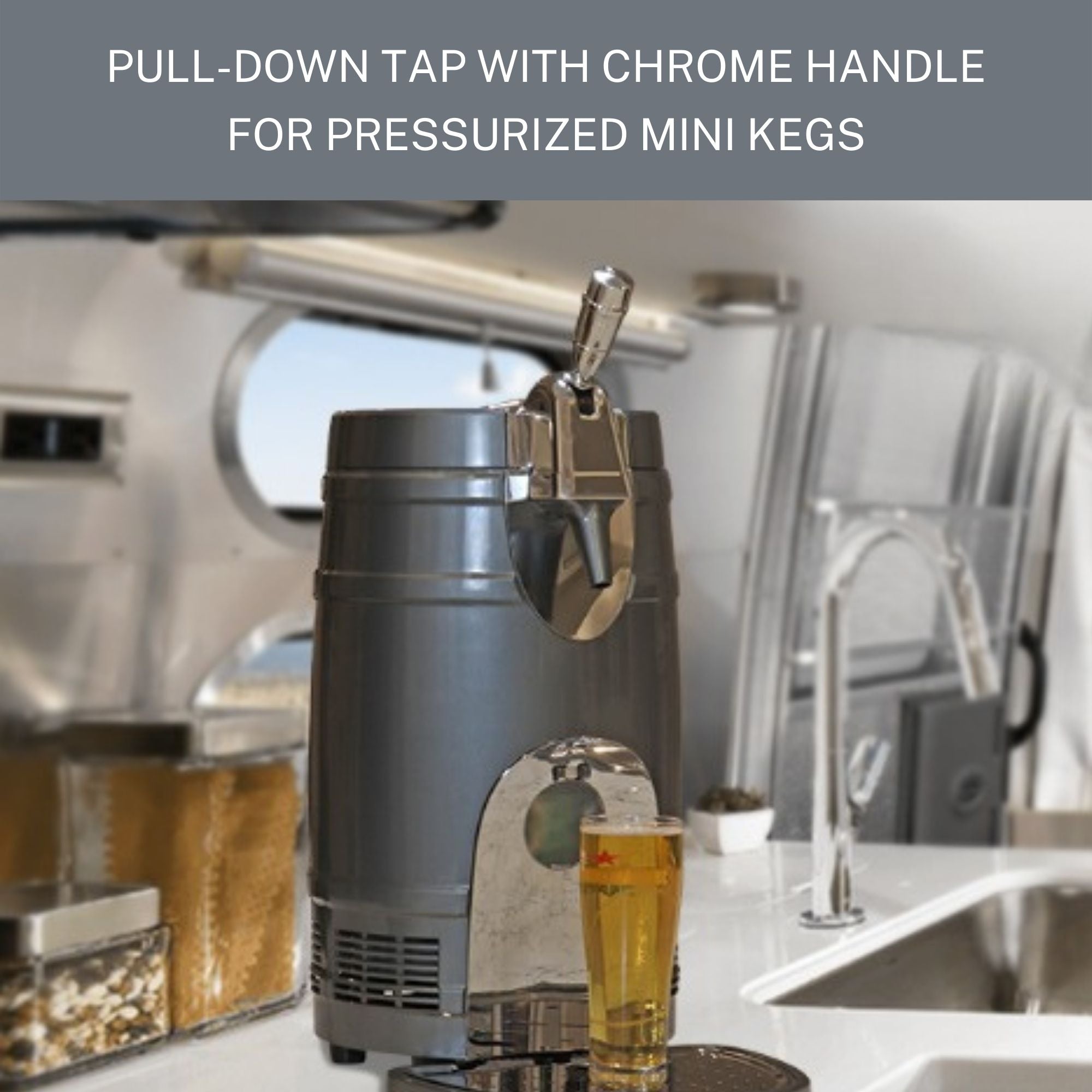 Koolatron 5L Mini Keg Beer Cooler with Dual Taps - Universal Design for Gravity Dispensing & Pressurized Kegs - Includes 110V & 12V Power Cords - Perfect for Home, RV, Camping, BBQs, Parties & Outdoor Events