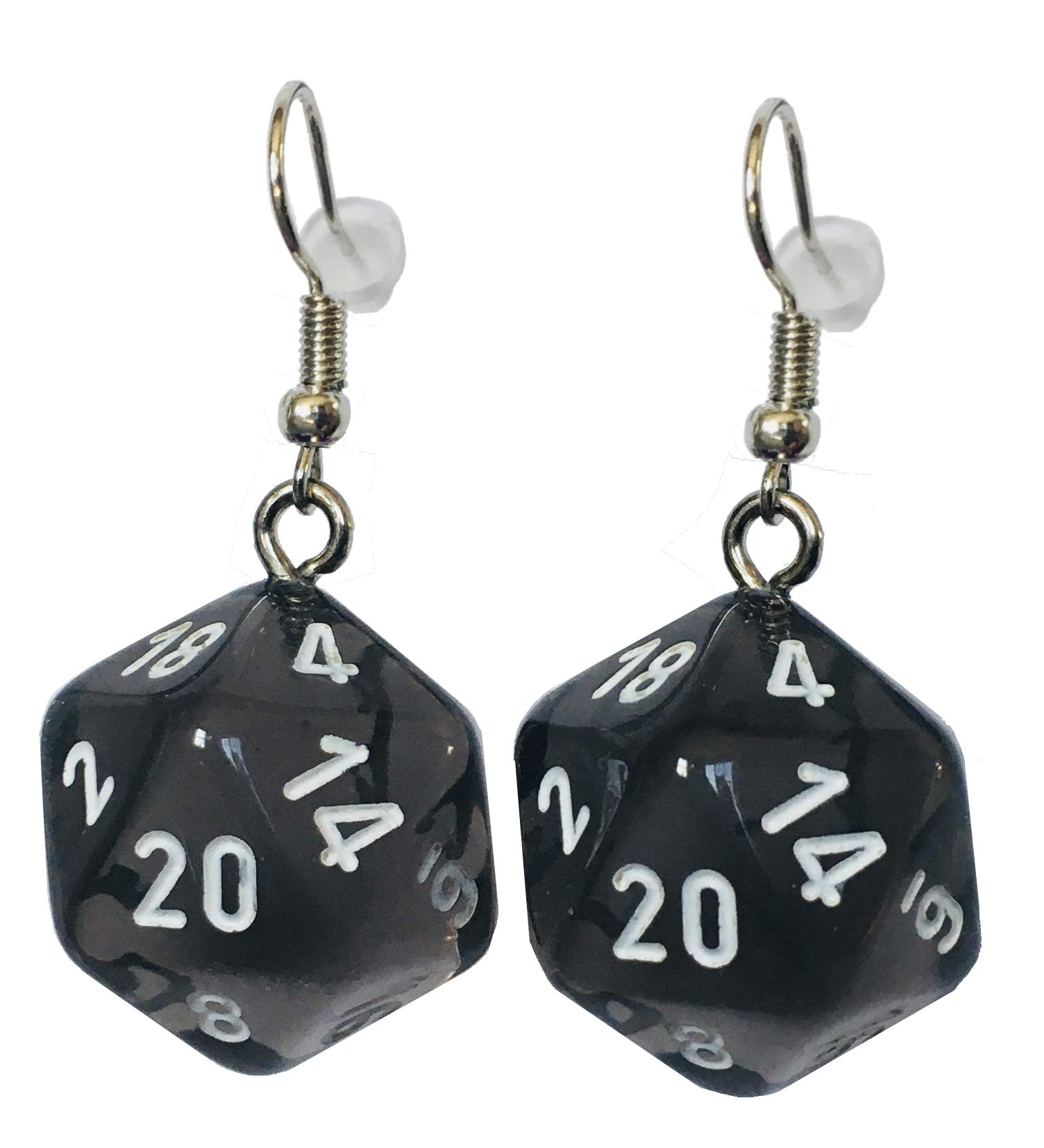 D20 & D10 Polyhedral Dice Earrings - Translucent Color Resin Jewelry for Tabletop RPG Gamers & Dungeons & Dragons Enthusiasts - Perfect Gift for D&D Players