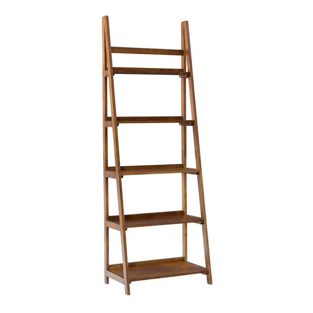 Linon Samantha 5-Shelf Wood Bookcase, Brown - Stylish Storage for Books, Decor & Home Office Organization