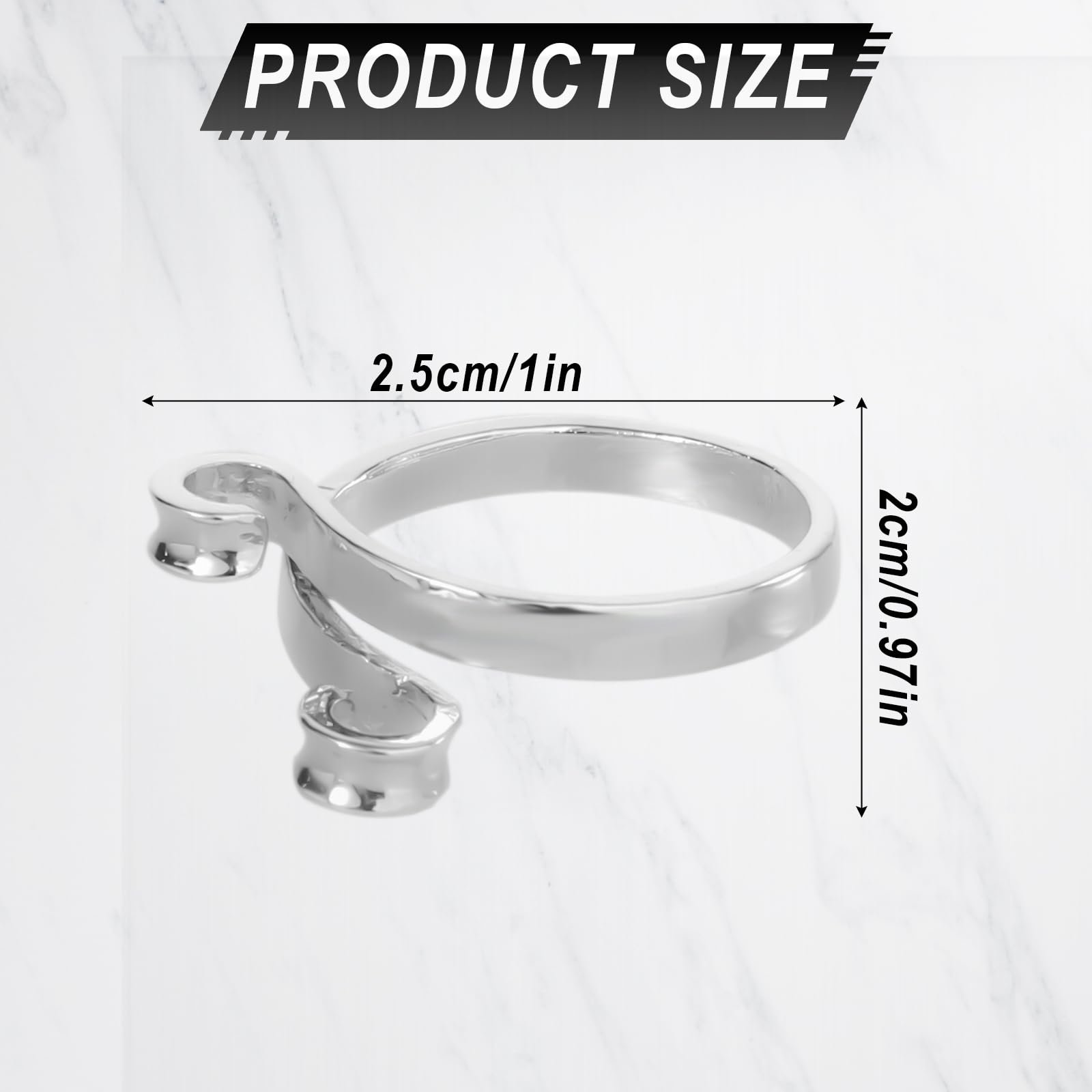 2PCS Adjustable Knitting Crochet Rings - Open Crochet Guide Ring & Yarn Guide Finger Holder for Faster Knitting (Silver) - Perfect for Crochet Beginners & DIY Handmade Projects