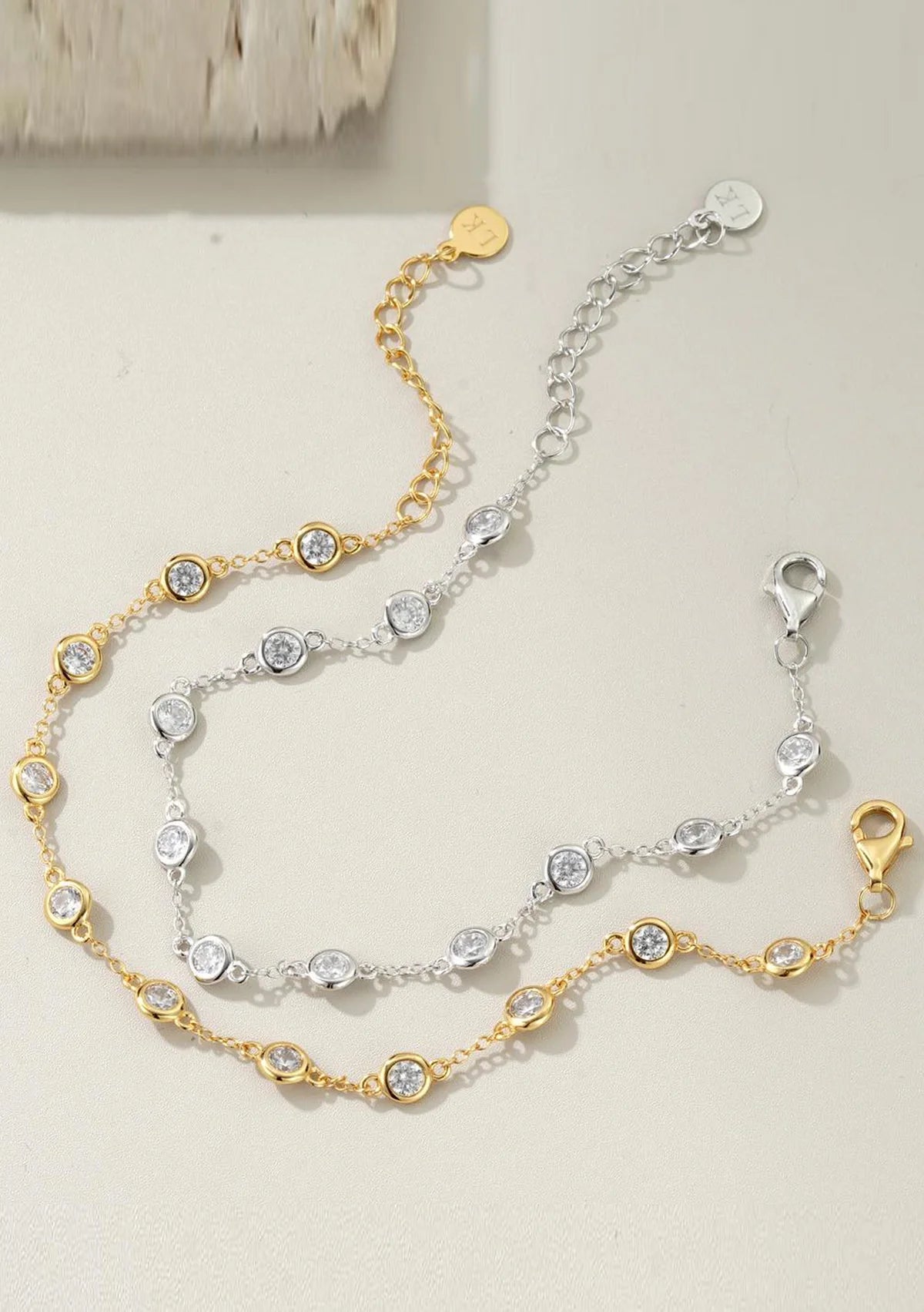 Lola Knight Kennedy Bezel Set Crystal Bracelet - 18K Gold Plated Women's Jewelry for Parties, Weddings & Special Occasions