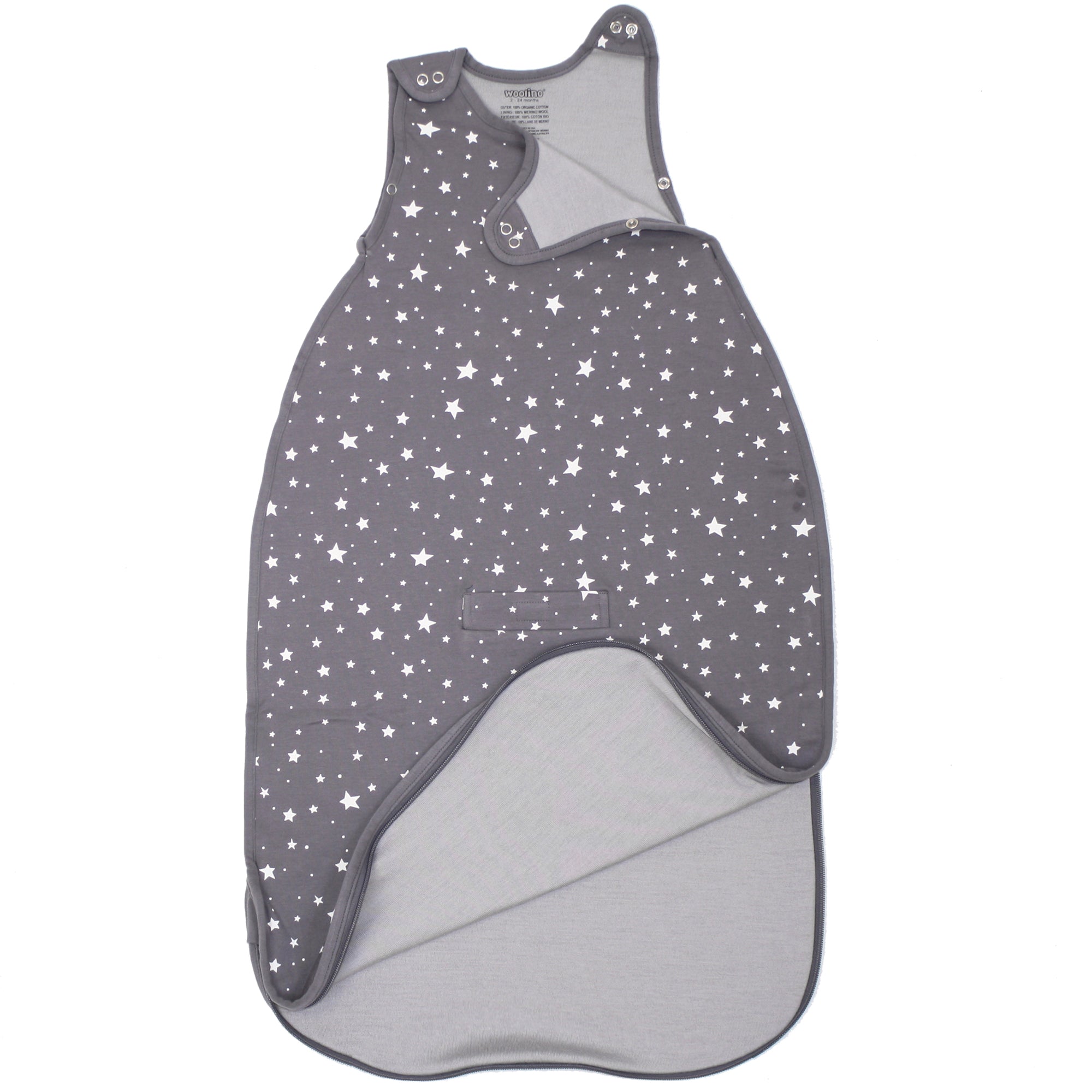 4 Season Ultimate Toddler Sleep Bag - Merino Wool & Organic Cotton for Babies 2-4 Years - Star Gray - Perfect for Nursery, Daycare & Travel