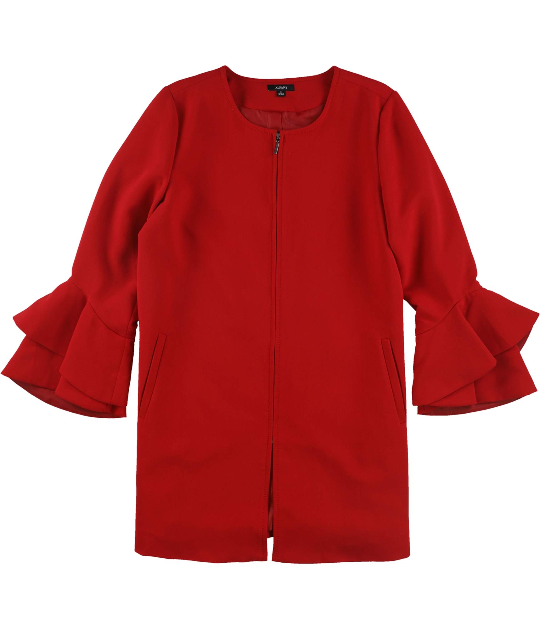Alfani Women's Collarless Midi Duster Blazer Jacket - Slim Fit Long Open Front Cardigan for Office, Business & Casual Outfits