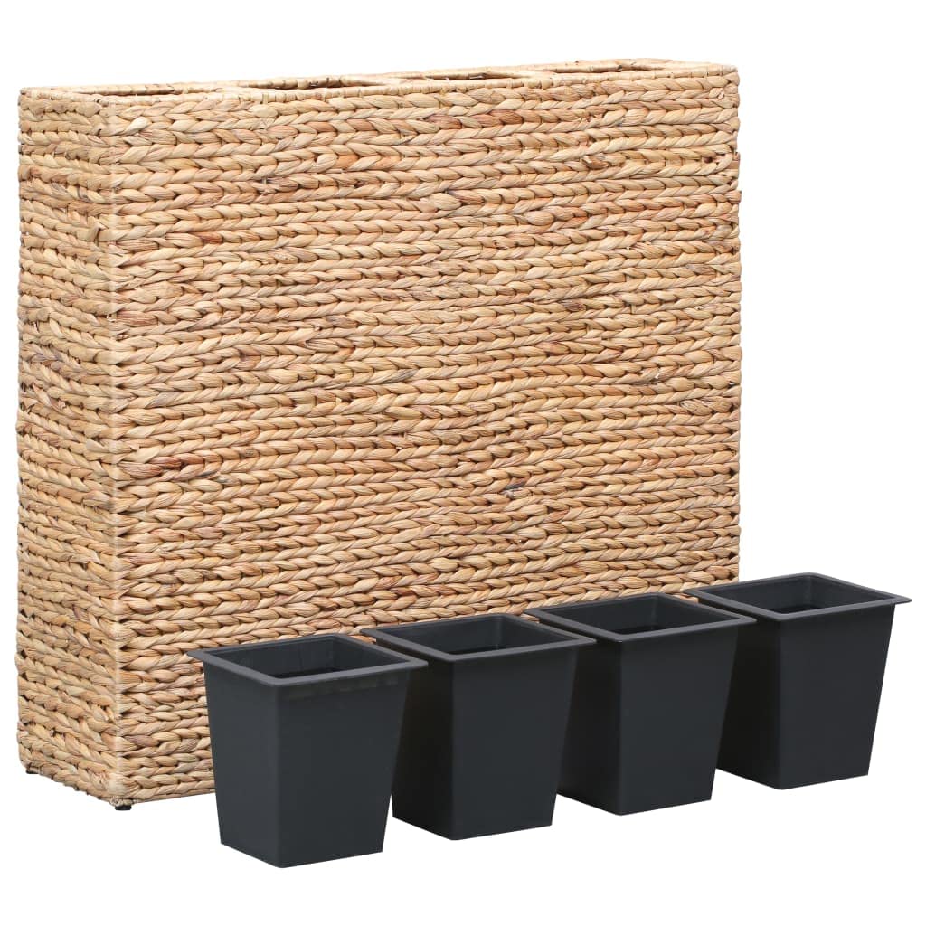CHARMMA Garden Raised Bed with 4 Pots - 6.5KG Water Hyacinth Planter Box for Outdoor Gardening, Balcony & Patio Decor
