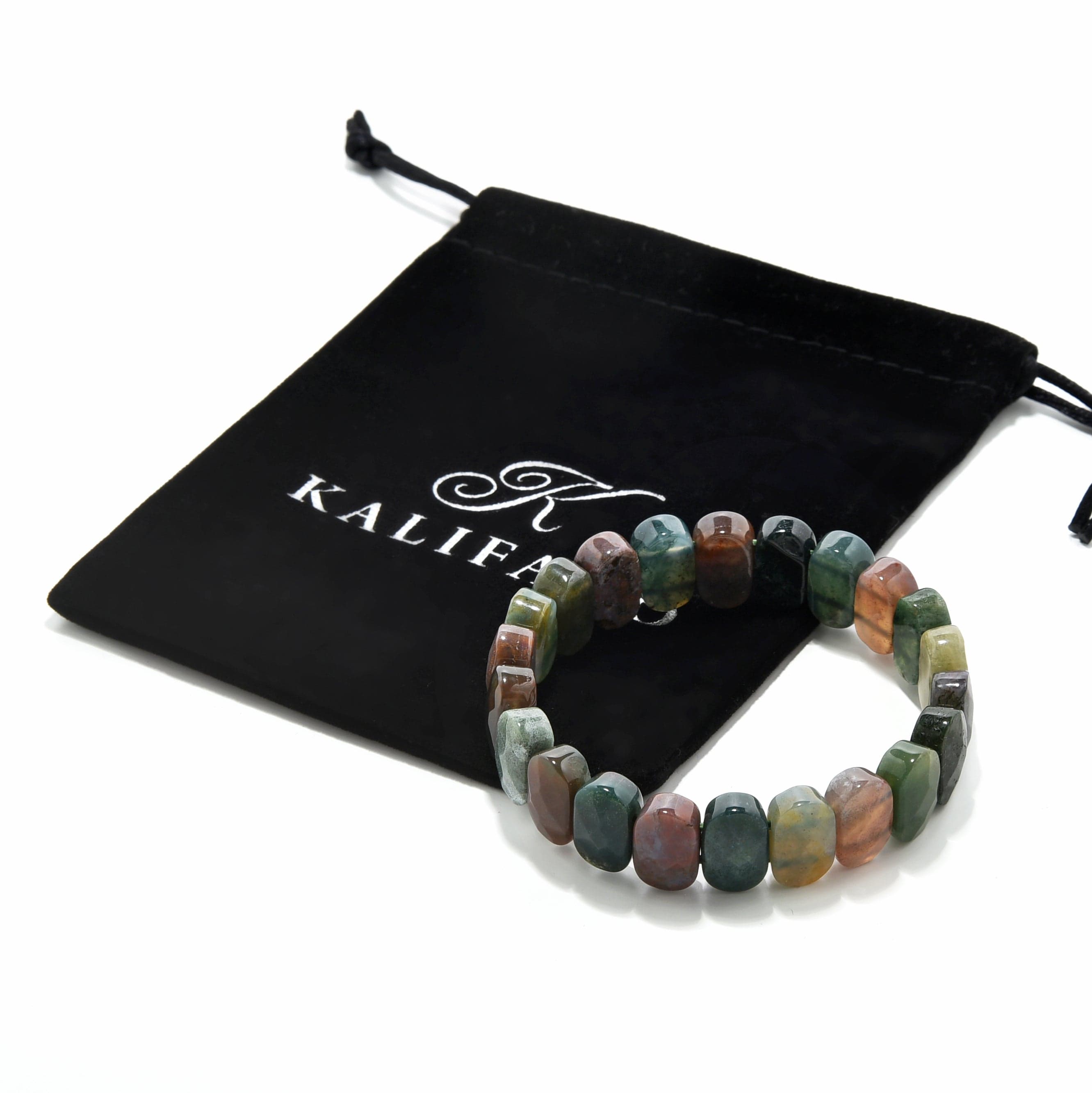 14mm Agate Gemstone Elastic Bracelet for Women - Stretchy Beaded Healing Crystal Jewelry for Yoga, Meditation & Everyday Wear