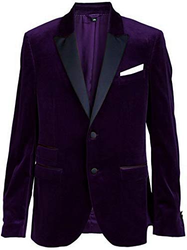 Men's Maroon Velvet Tuxedo Jacket - 2 Button Slim Fit Groom Wedding Blazer | Perfect for Weddings, Prom, Formal Events & Special Occasions
