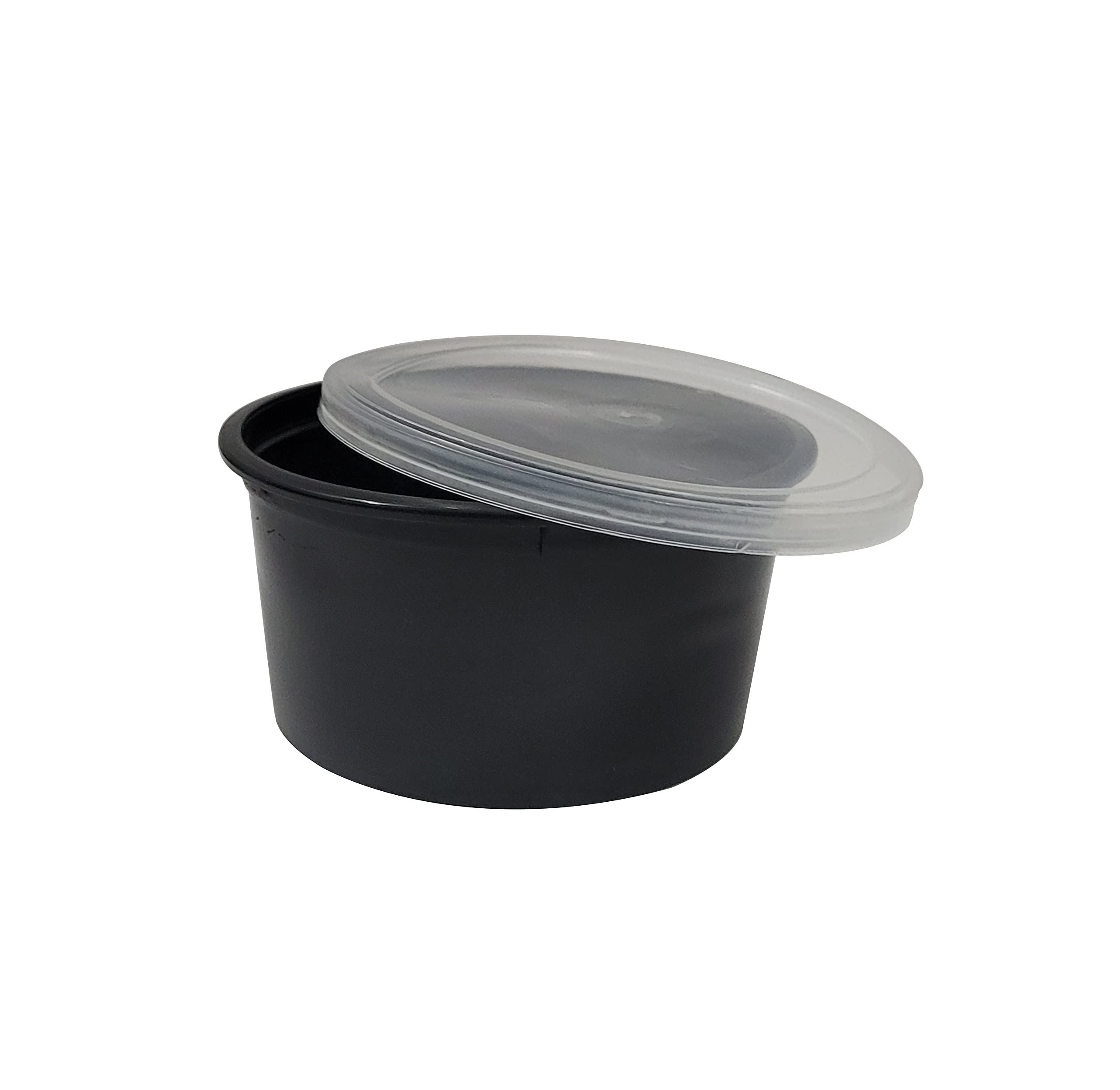 15-Pack 250ml Black Round Plastic Food Storage Containers with Airtight Transparent Lids - Microwave & Fridge Safe, Reusable Meal Prep Containers for Kitchen Organization, Food Delivery & Leftovers Storage