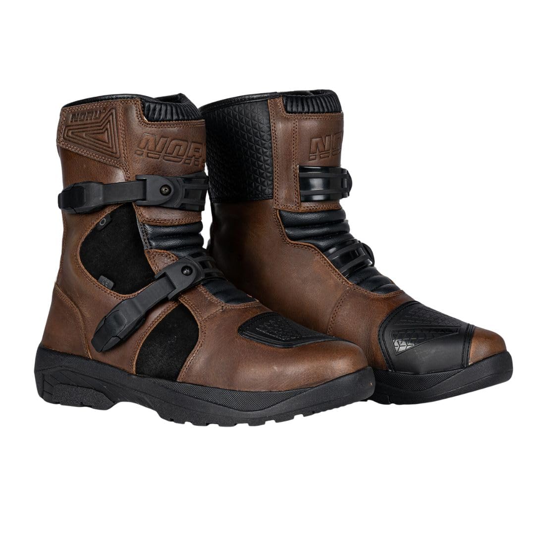 Noru Hakken Adventure Waterproof Motorcycle Boots for Men & Women - Durable Riding Boots with Slip-Resistant Sole - Perfect for Off-Road, Touring & Commuting