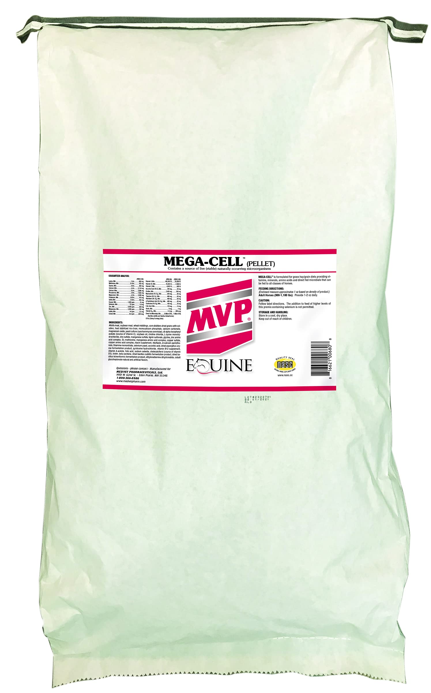 Premium Mega-Cell (50lb Bag) - Complete Vitamin & Mineral Supplement for Horses - Supports Muscle, Coat & Hoof Health - Ideal for Performance Horses, Breeding Mares & Senior Equine Care