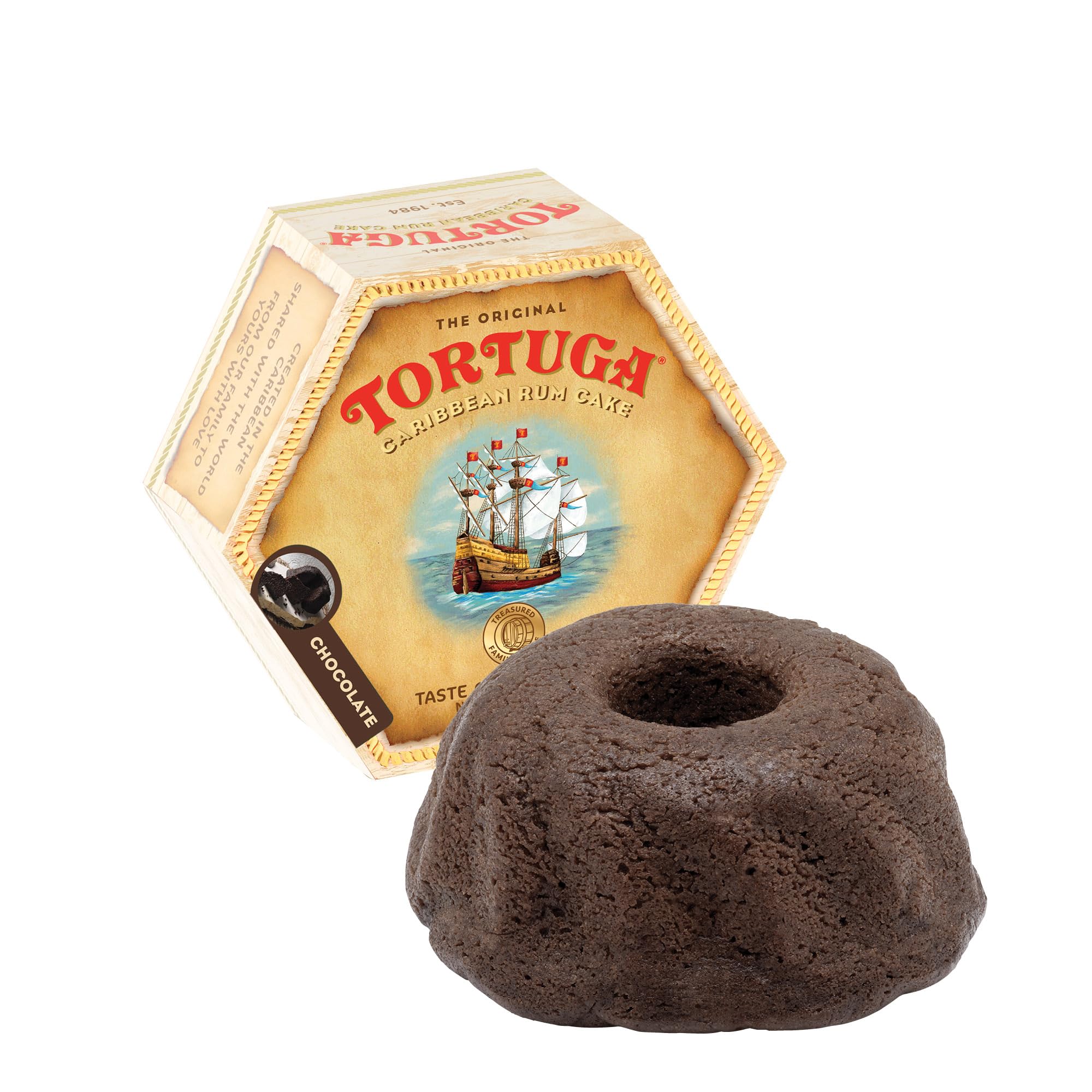 Premium TORTUGA Caribbean Chocolate Rum Cake - 16 oz Gourmet Rum Cake with Rich Chocolate Flavor - Perfect Gift for Holidays, Birthdays, Parties & Corporate Events - Ideal for Dessert Tables, Gift Baskets & Luxury Food Delivery