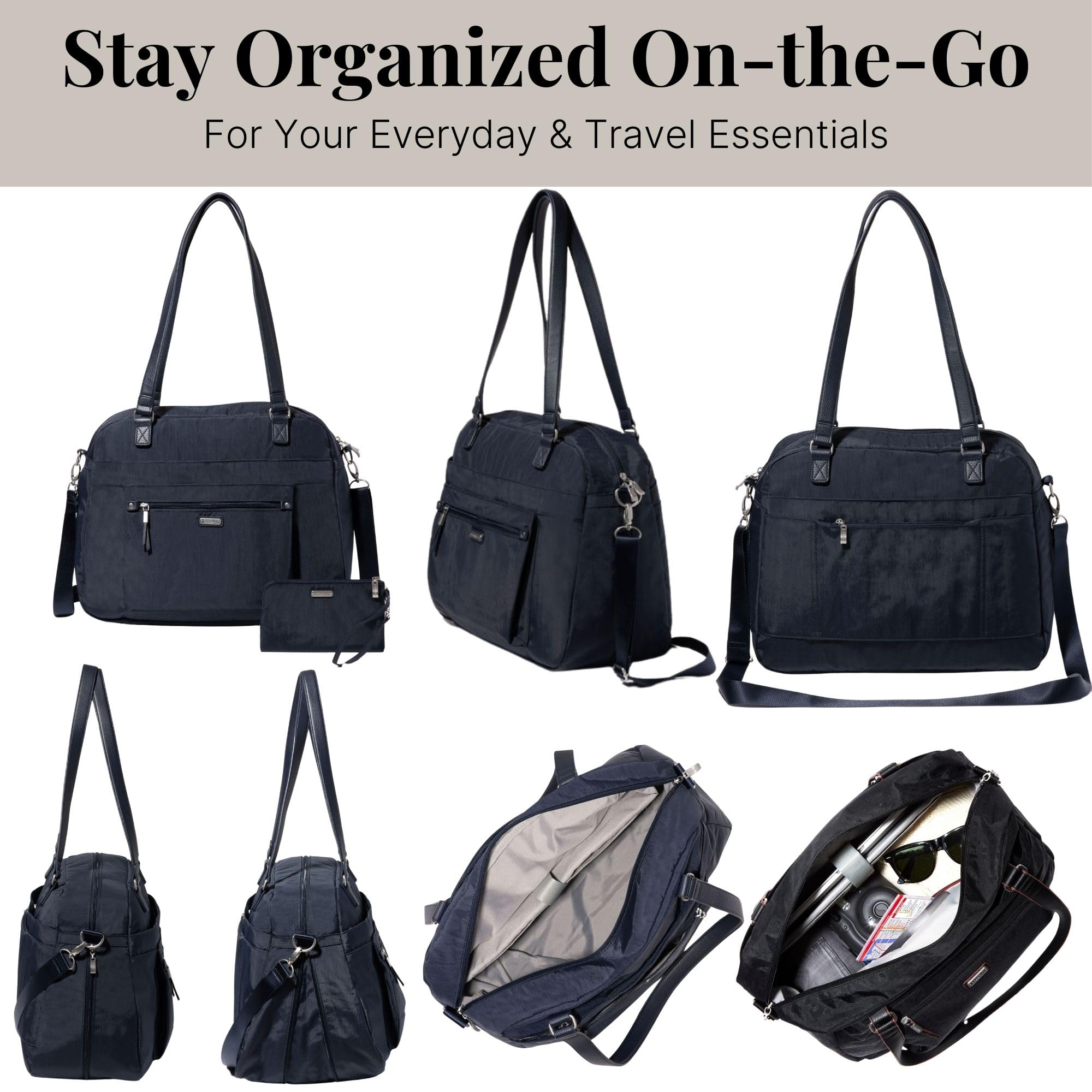 Baggallini Expandable Laptop Tote Bag for Women - Lightweight Travel & Work Bag with Spacious Compartment | Perfect for Business Trips, Office Commute & Weekend Getaways | Stylish Carryall for Work, Travel & Daily Use
