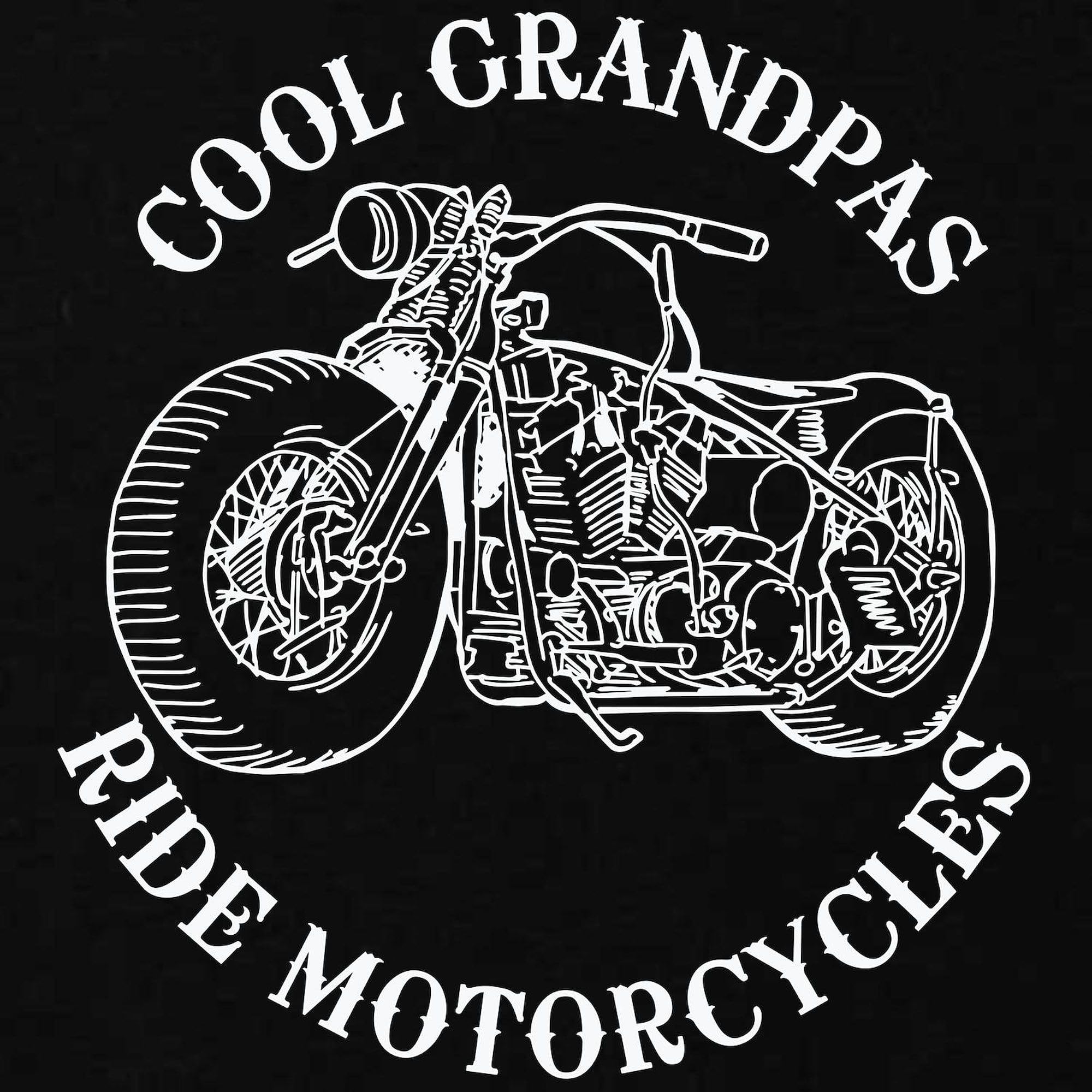 Cool Grandpas Ride Motorcycles Maternity T-Shirt for Women - Stretchy Ruched Side Design - Perfect for Pregnancy Photos, Baby Showers & Casual Wear
