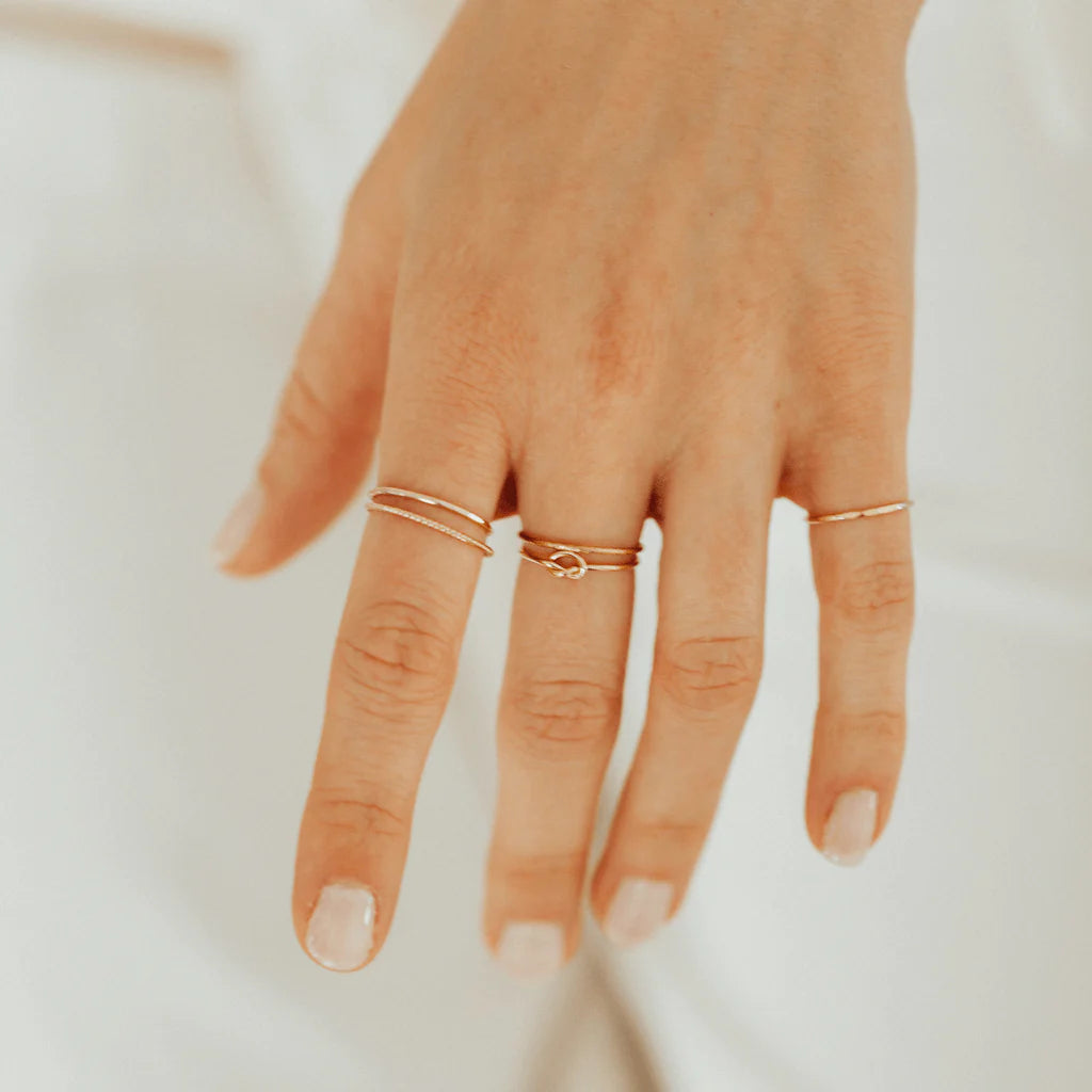 Gold Filled Knot Ring for Women - Dainty Adjustable Minimalist Jewelry Gift for Her - Perfect for Valentine's Day, Anniversary & Everyday Wear