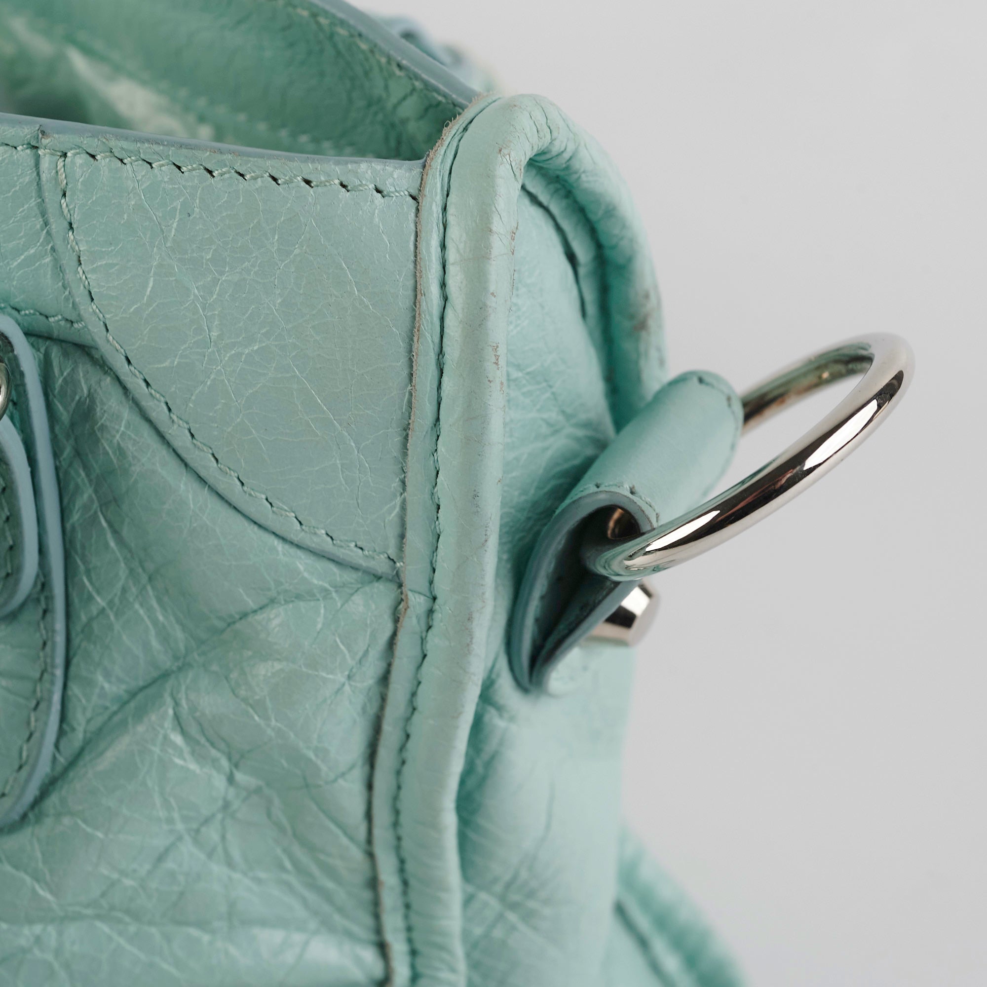 Balenciaga Classic Mini City Blue Tote Bag for Women - Luxury Leather Handbag for Daily Use, Travel & Shopping