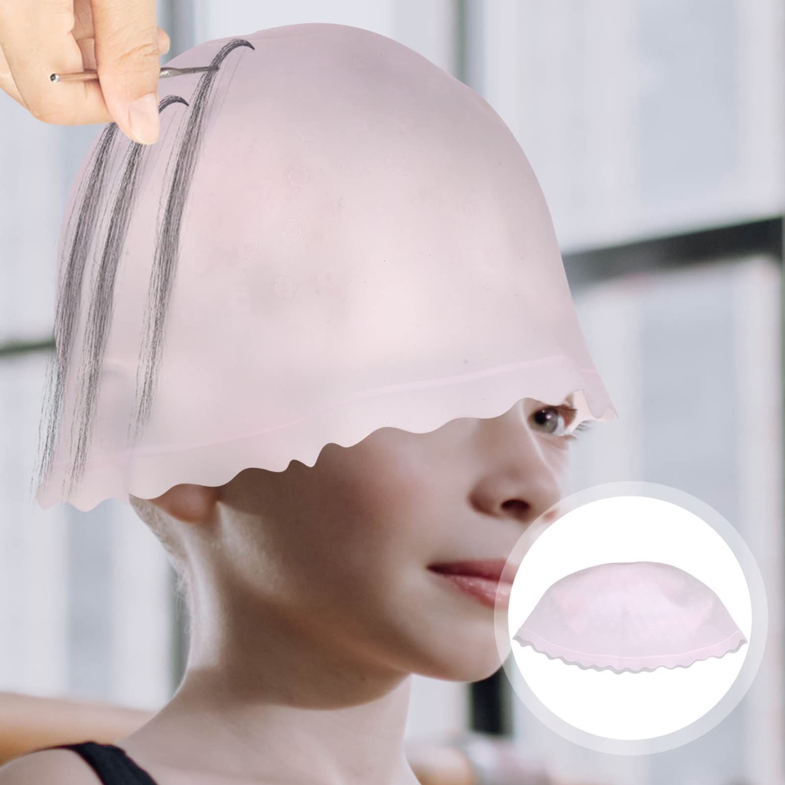 FRCOLOR Silicone Hair Highlighting Cap for Barber - Hair Dyeing & Coloring Tool with Clamshell Design - Perfect for Salon Styling, Balayage, Ombre & DIY Hair Coloring at Home