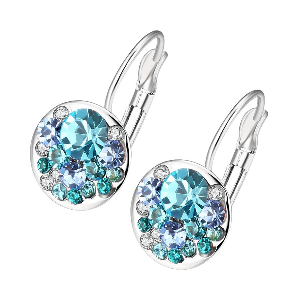 Stylish Silver Surgical Steel Earrings with Blue Rhinestone - Hypoallergenic & Eco-Friendly Jewelry Gift for Women | Perfect for Parties, Weddings & Everyday Wear