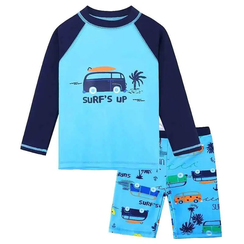 Adorable Long Sleeve Cartoon Swimwear for Toddlers - UPF 50+ Sun Protection Baby Bathing Suit | Perfect for Beach, Pool & Summer Water Play