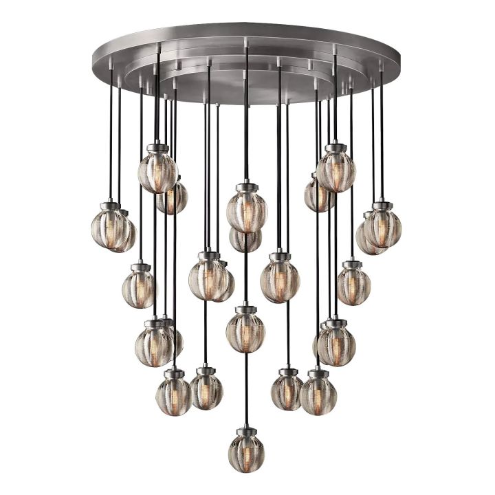 Augety Modern Spherical Round Chandelier - 38 Inch Contemporary Lighting Fixture for Dining Room, Living Room, Bedroom & Foyer