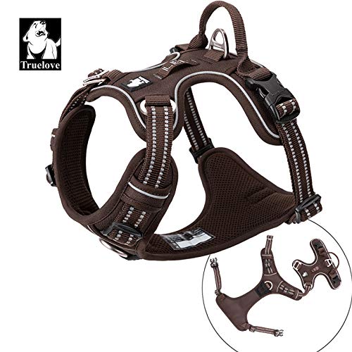 WINHYEPET No Pull Dog Harness - Reflective Adjustable Soft Mesh Vest for Small, Medium & Large Dogs - Padded Comfort for Running, Walking & Training - Easy Control Pet Harness (Brown, Medium) - Perfect for Daily Walks, Jogging & Outdoor Adventures