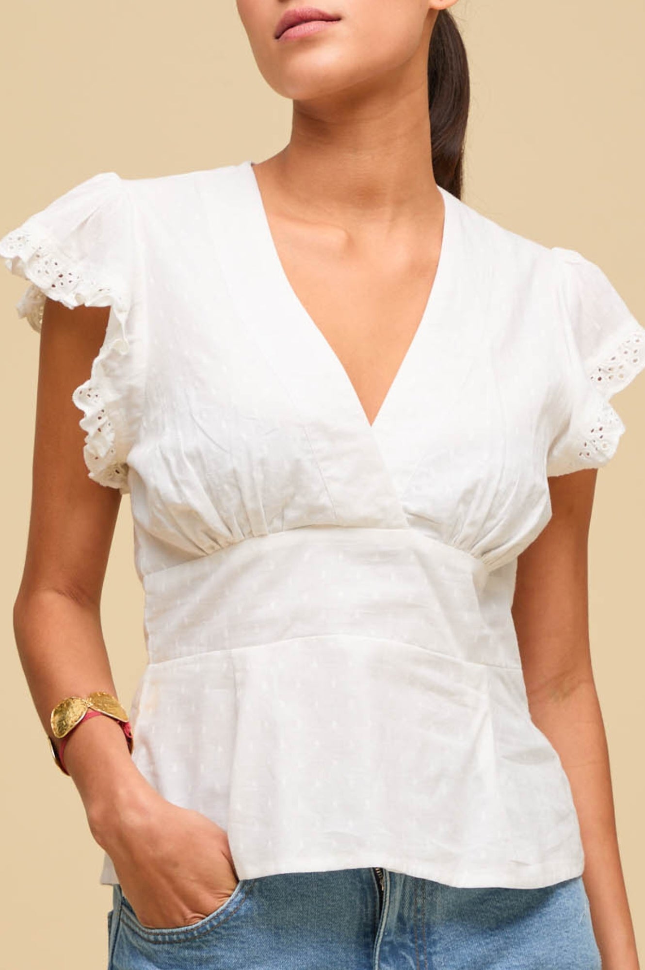 Pippa Top Women's White Blouse - Elegant Casual Shirt for Work, Date Night & Everyday Wear