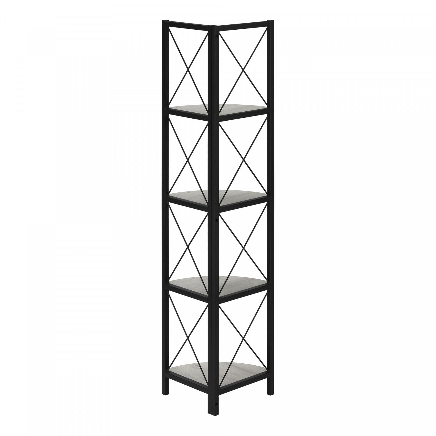 Zeva Grey Bookcase - Modern Bookshelf for Living Room, Bedroom & Office Storage - Sturdy & Stylish Home Furniture