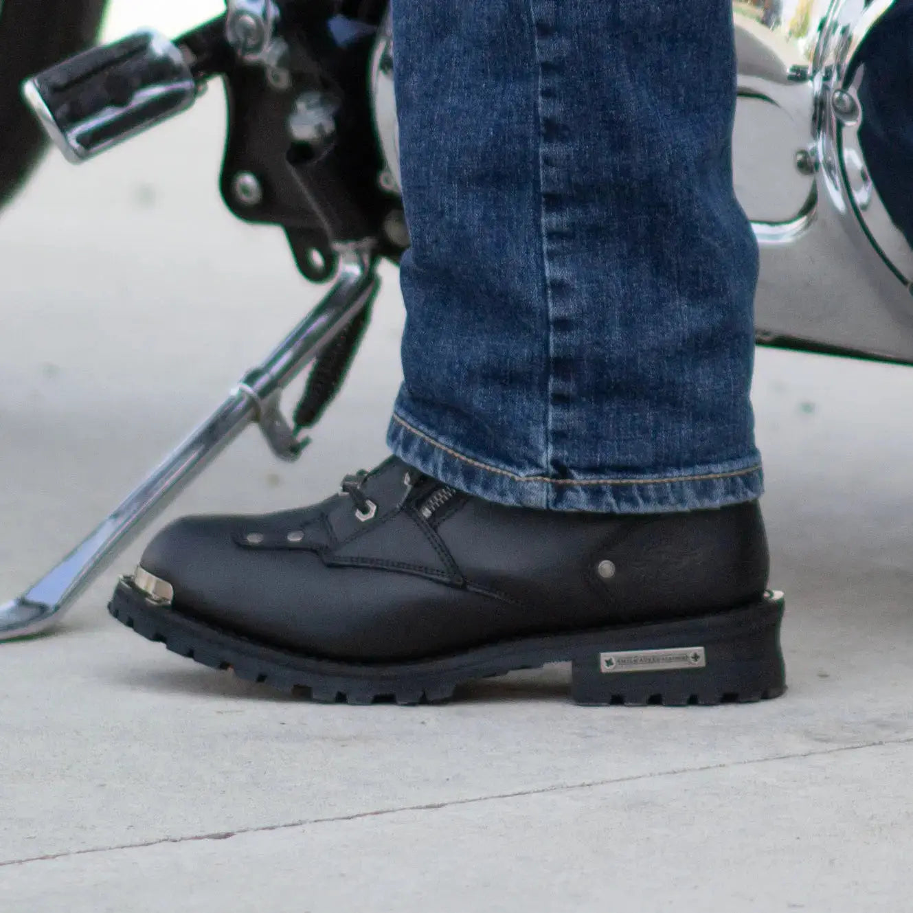 Milwaukee Leather Men's 6-Inch Double Zip Lace-Up Motorcycle Boots - Durable Riding Boots for Cruiser & Sport Bikes - Perfect for Long Rides & Daily Commuting