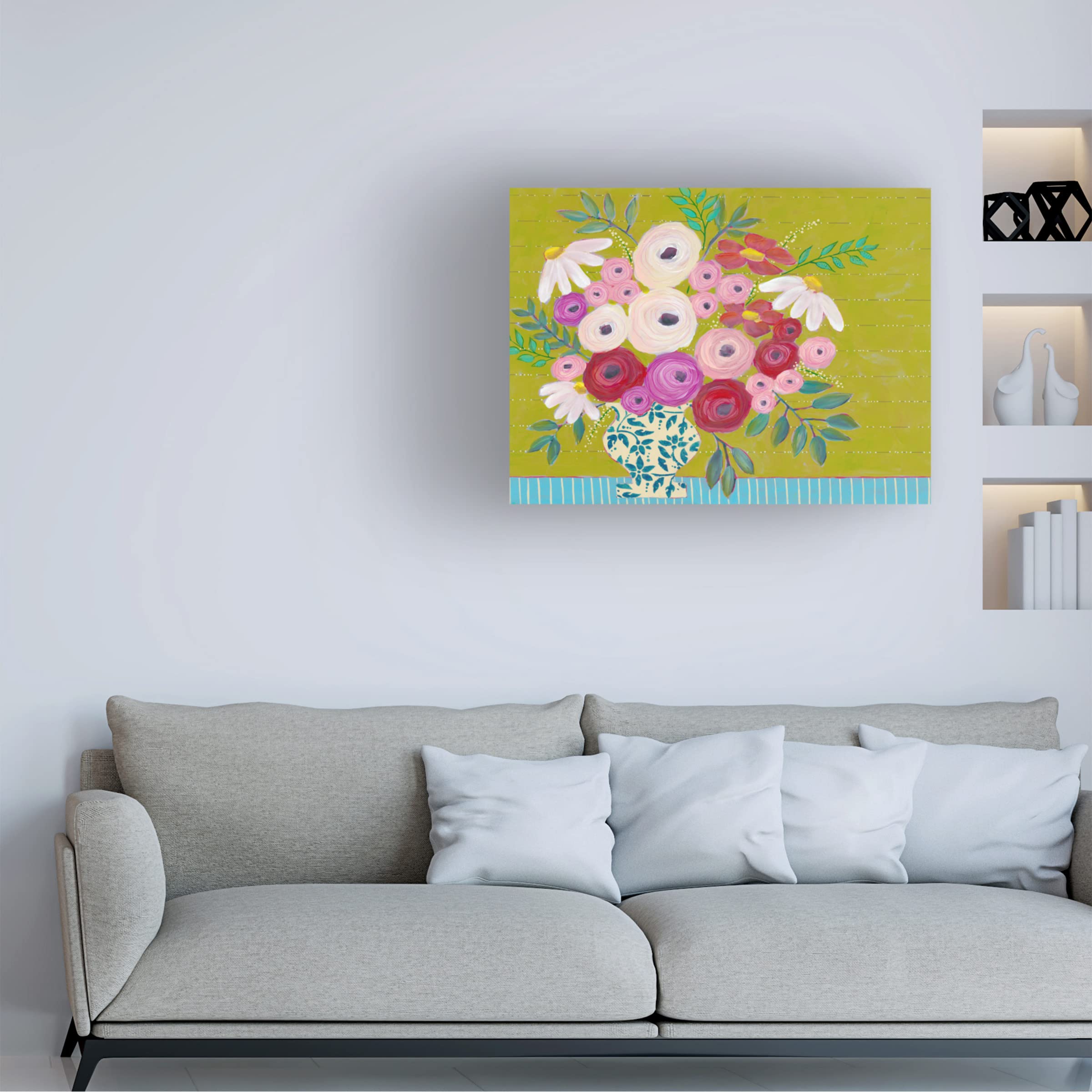 Regina Moore 'Bold Flowers I' Canvas Wall Art Print - Vibrant Floral Painting for Living Room, Bedroom & Office Decor | Trademark Fine Art Collection