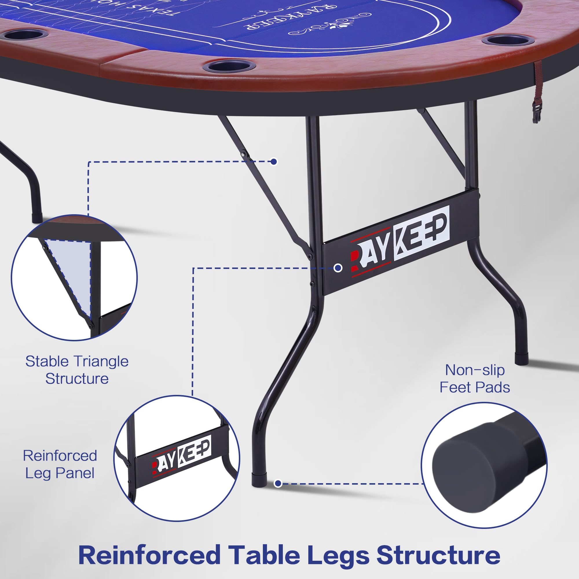 10 Player Foldable Poker Table - 84