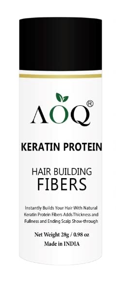 AOQ Hair Building Fibers for Thinning Hair - Natural Black Hair Loss Concealer & Instant Volume Styling Powder (28g) - Perfect for Men & Women with Bald Spots, Receding Hairlines & Thinning Hair for Everyday Confidence