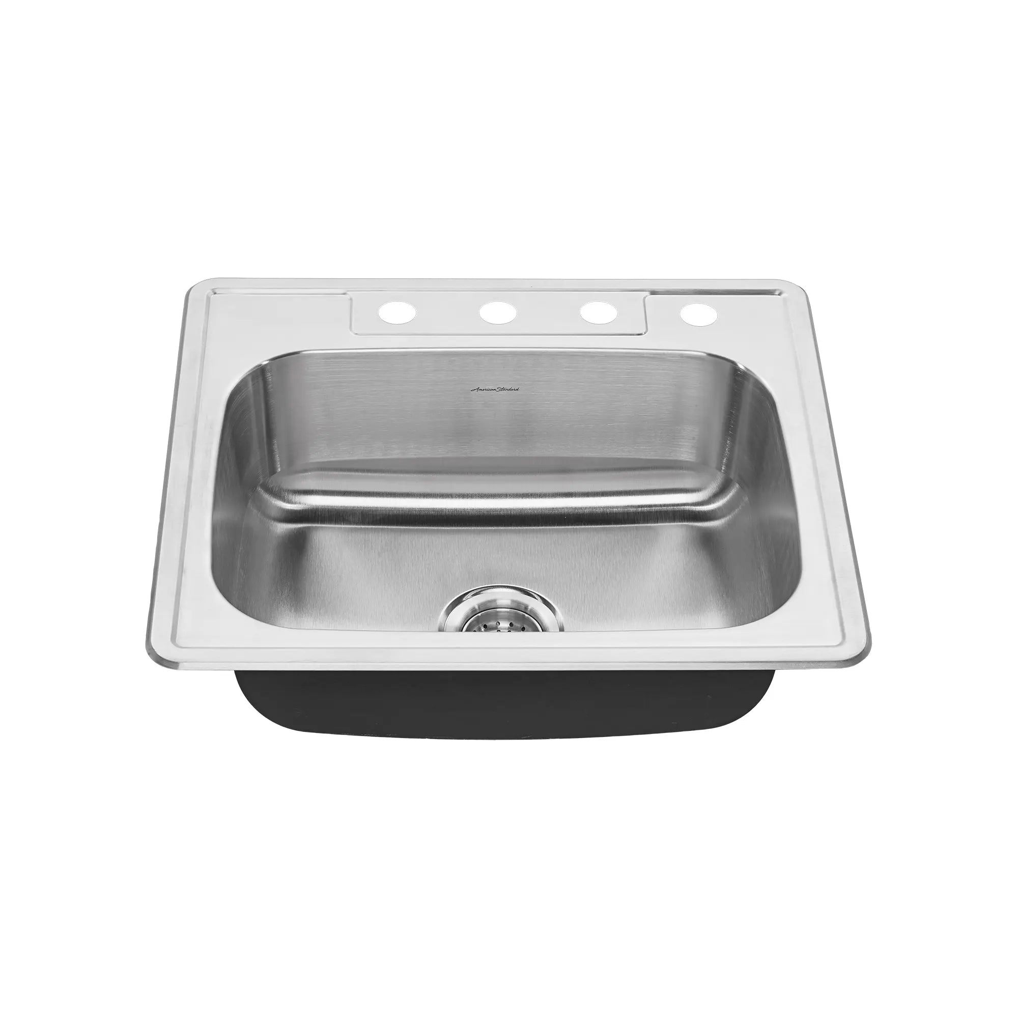 Colony® 25 x 22 Inch Stainless Steel 4 Hole Topmount Single Bowl Kitchen Sink - Durable & Rustproof for Modern Kitchens, Perfect for Cooking, Washing Dishes & Food Prep
