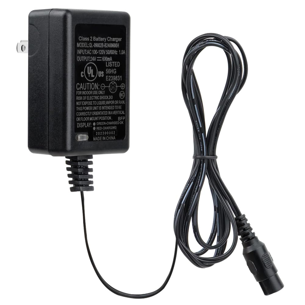 24V 600mA Electric Scooter Charger - Compatible with Razor E100 E125 E150 E300 Models - Fast Charging Power Adapter for Kids & Adults - Perfect for Commuting, Campus Travel & Outdoor Adventures