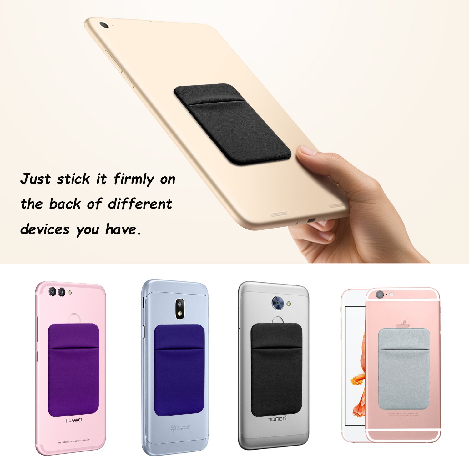 Costyle Slim Credit Card Holder - Stick On Phone Wallet for iPhone & Samsung - Perfect for Hands-Free Shopping, Travel & Daily Use