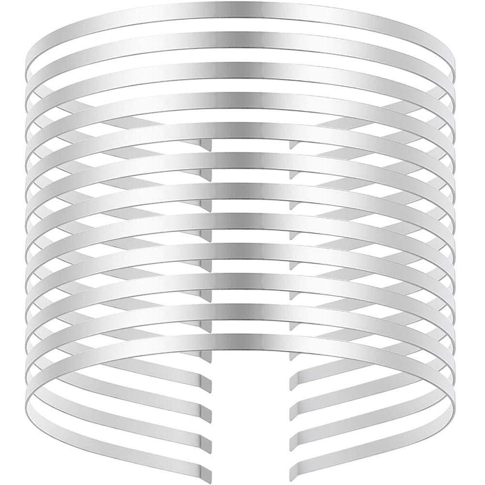 Onwon 12-Piece Silver Tone Smooth Metal Headbands - 3mm DIY Tiara Base, Blank Hairband for Crafting & Costume Accessories | Perfect for Weddings, Parties & Cosplay
