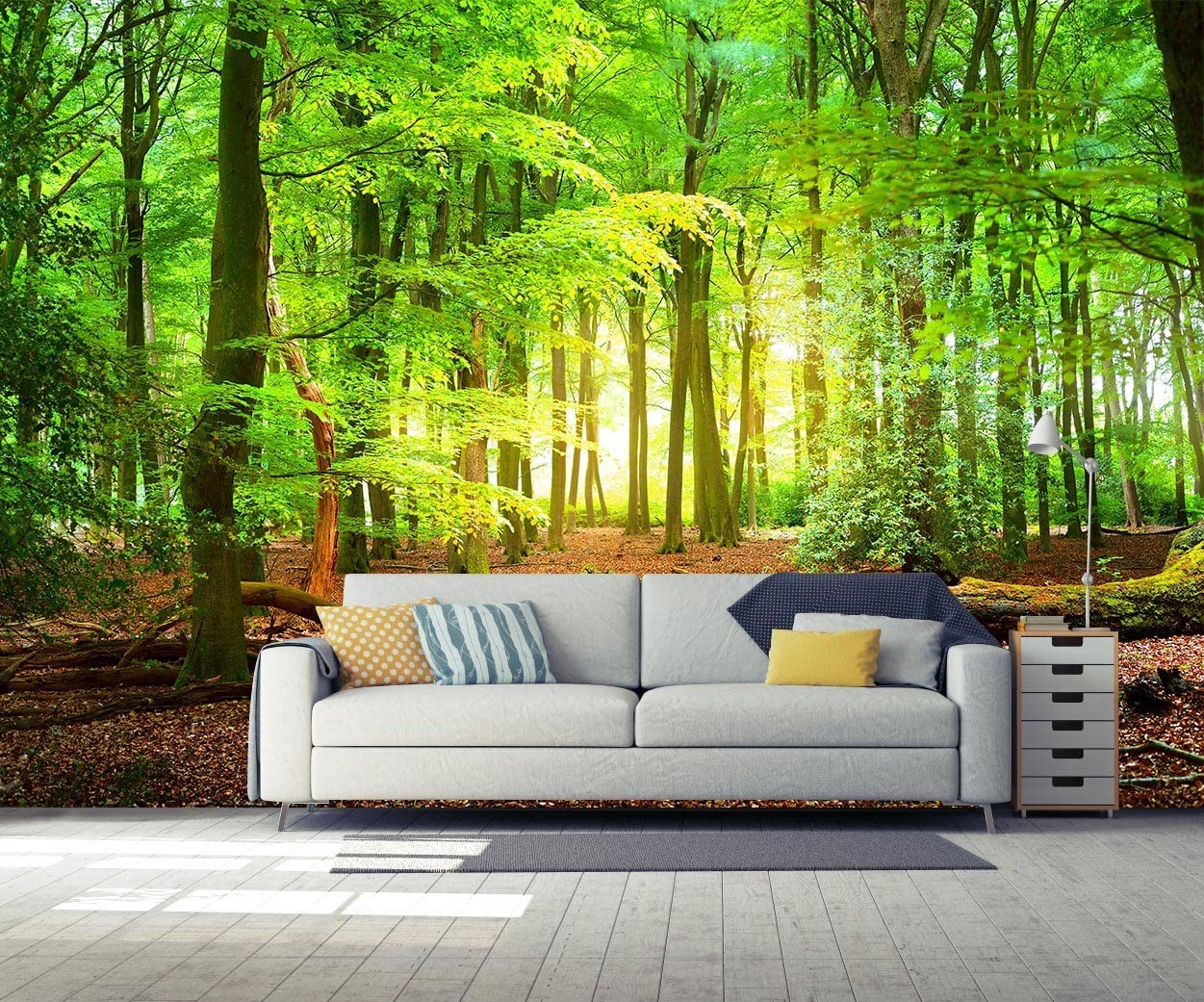 Reyhui Forest Wall Murals - Nature Landscape Tree Wallpaper for Bedroom, Living Room & Kids Room Decor | Perfect for Home, Office & Nursery Wall Stickers