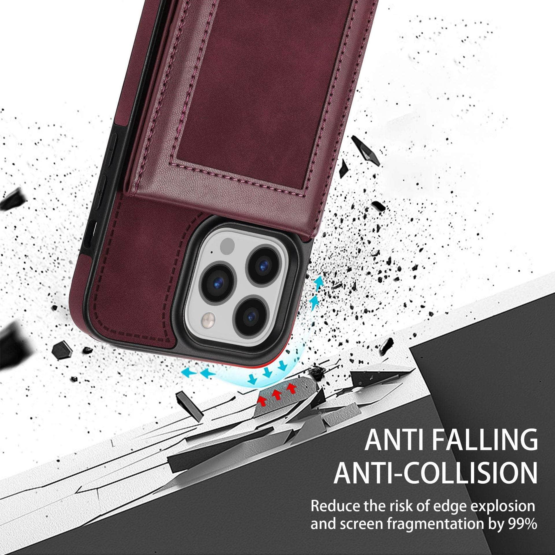 Premium Vegan Leather iPhone 14 Plus Wallet Case with 6 Card Slots - Slim Protective Cover for Everyday Use & Travel Essentials