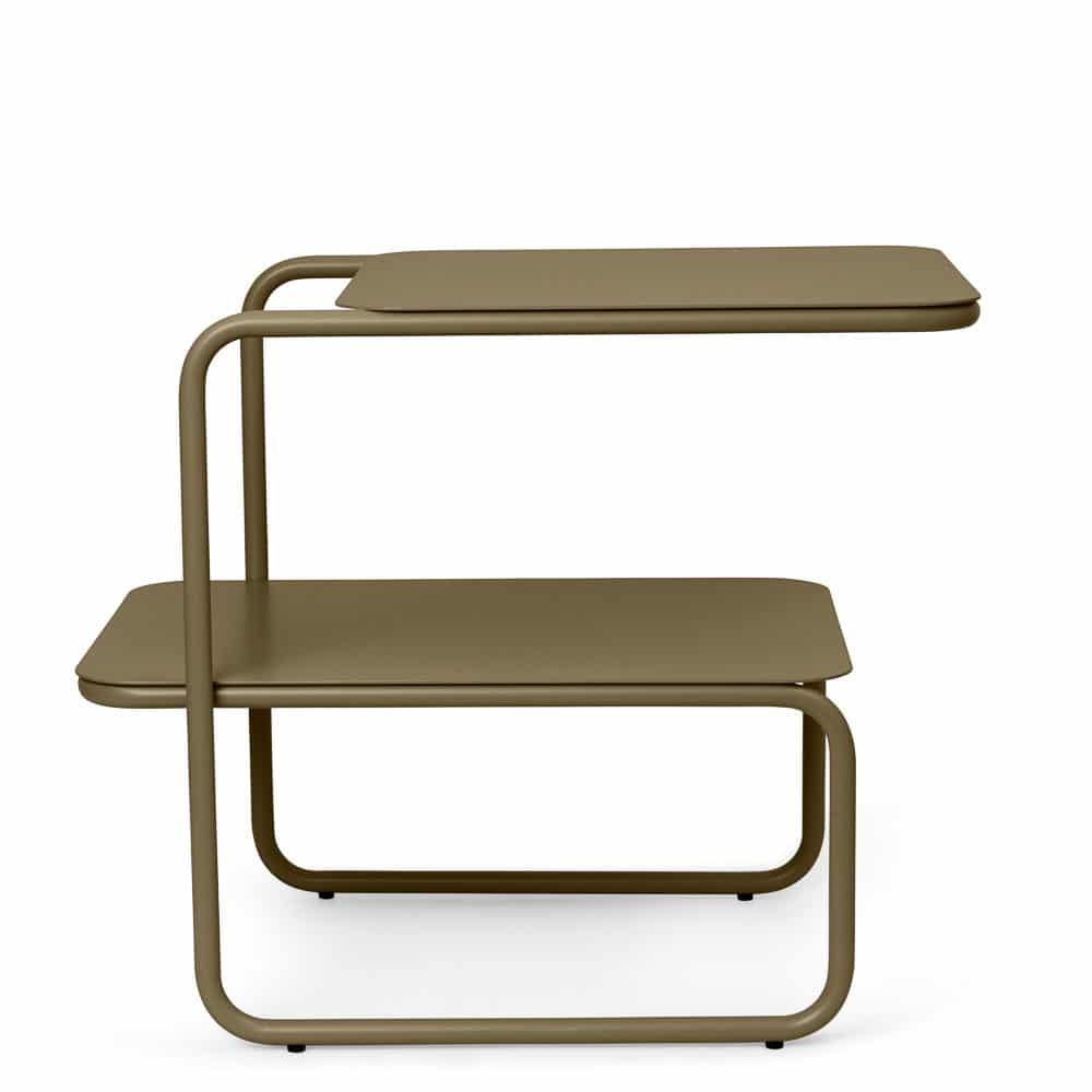 FERM LIVING Level Side Table - Modern Olive Green End Table for Living Room, Bedroom & Office - Small Accent Table with Minimalist Design
