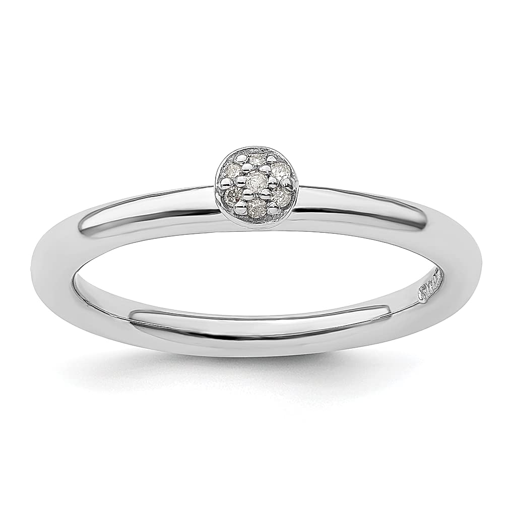 925 Sterling Silver Diamond Band Ring for Women - Stackable Elegant Fine Jewelry, Perfect Gift for Her - Ideal for Weddings, Anniversaries & Everyday Wear