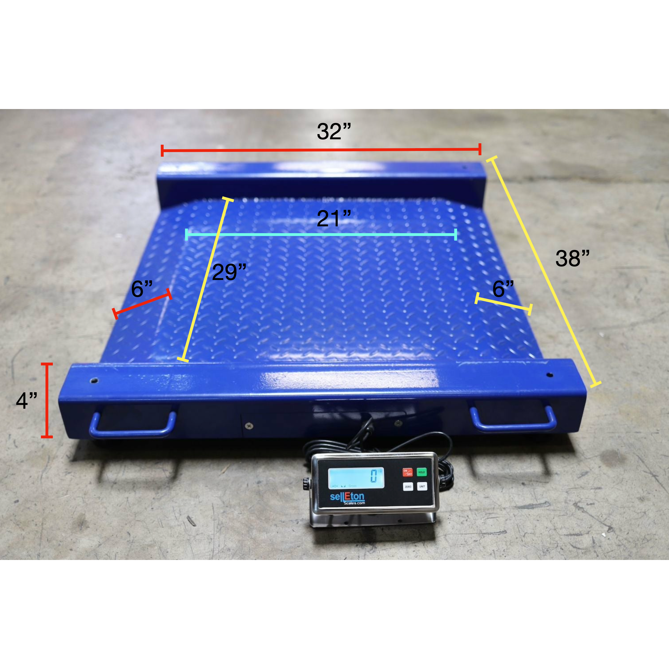 SL 917 38x33 Portable 5000 lb x 1 lb Digital Drum Scale - Heavy Duty Industrial Weighing for Shipping, Warehousing & Logistics