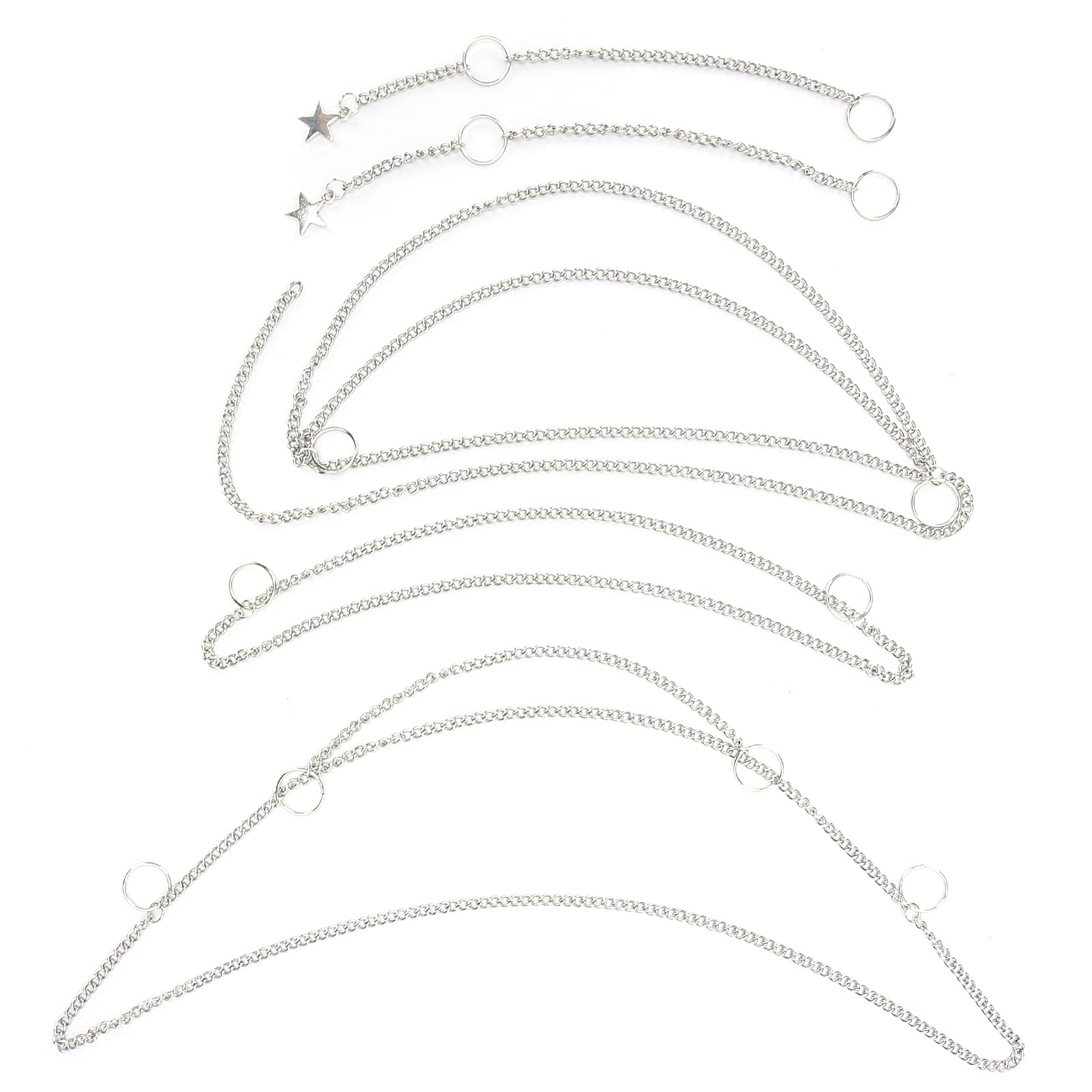 5PCS Punk Style Hair Braid Chains - Hip Hop Hair Jewelry Rings for Ponytails & Dreadlocks - Women's Hair Accessories & Decorative Clips (Perfect for Concerts, Festivals & Street Style Looks)