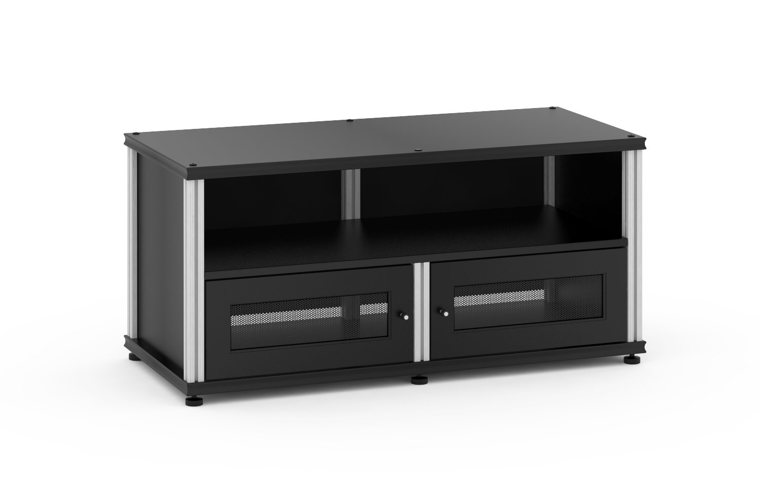 Salamander Synergy Two Shelf AV Media Cabinet - Premium TV Stand for Home Theater & Entertainment Systems - Perfect for Living Room, Bedroom, or Office Setup