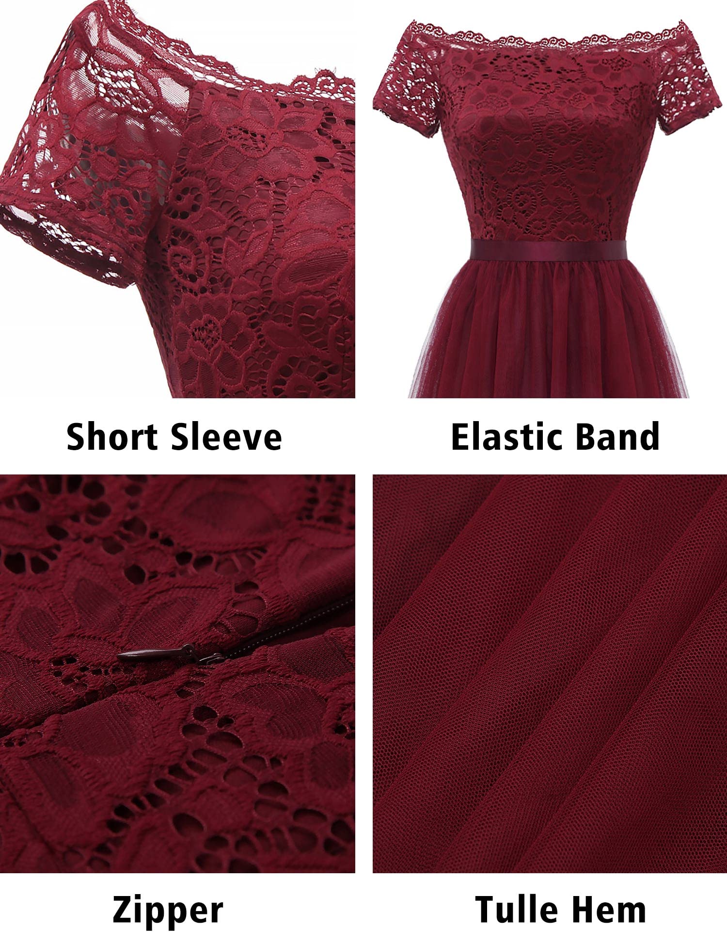 2024 Women's Off The Shoulder Short Sleeve High-Low Prom Dress - Elegant Cocktail Party & Wedding Guest Formal Gown for Special Occasions & Evening Events
