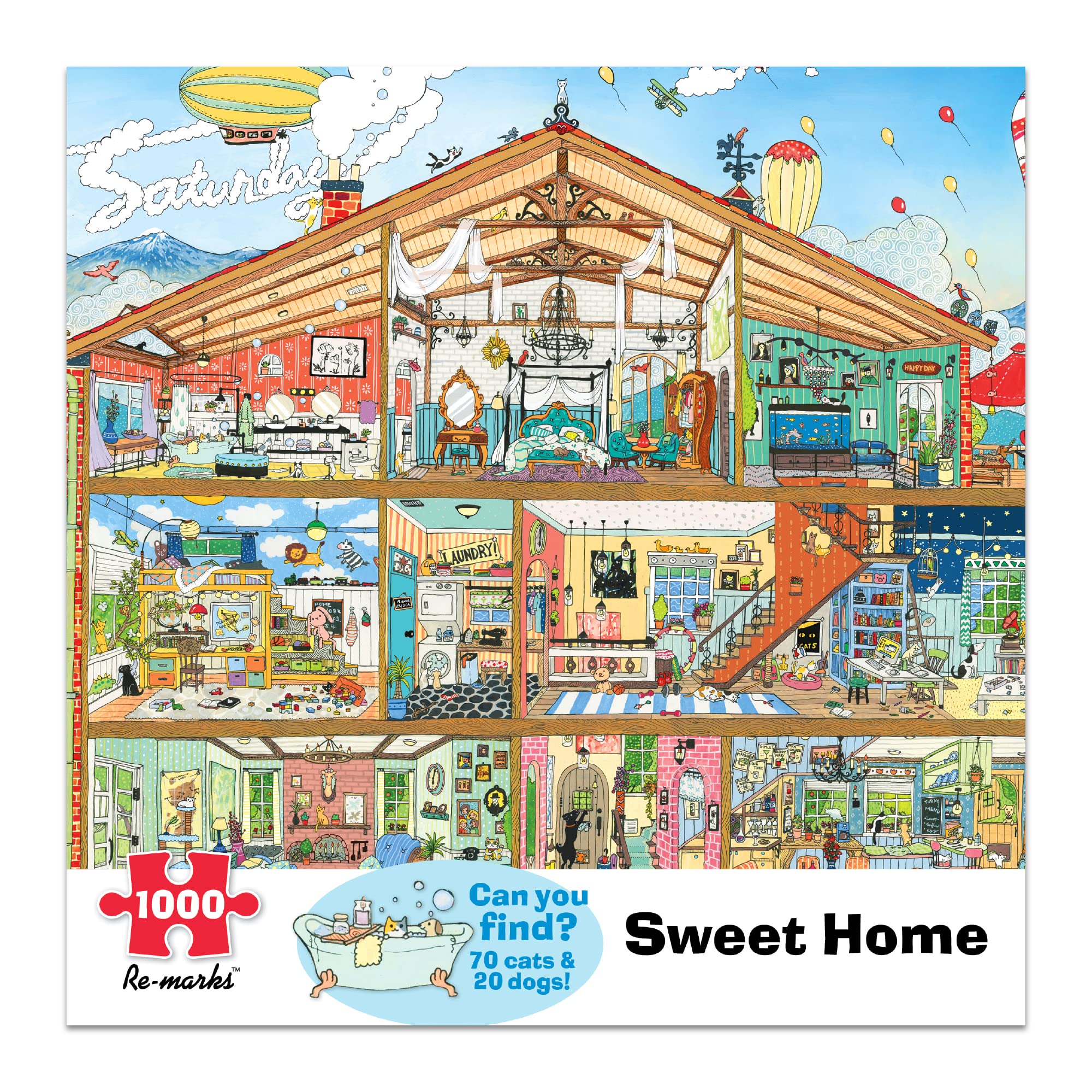 Re-marks Sweet Home Architecture 1000-Piece Jigsaw Puzzle for Adults & Kids - Perfect for Family Game Night & Home Decor