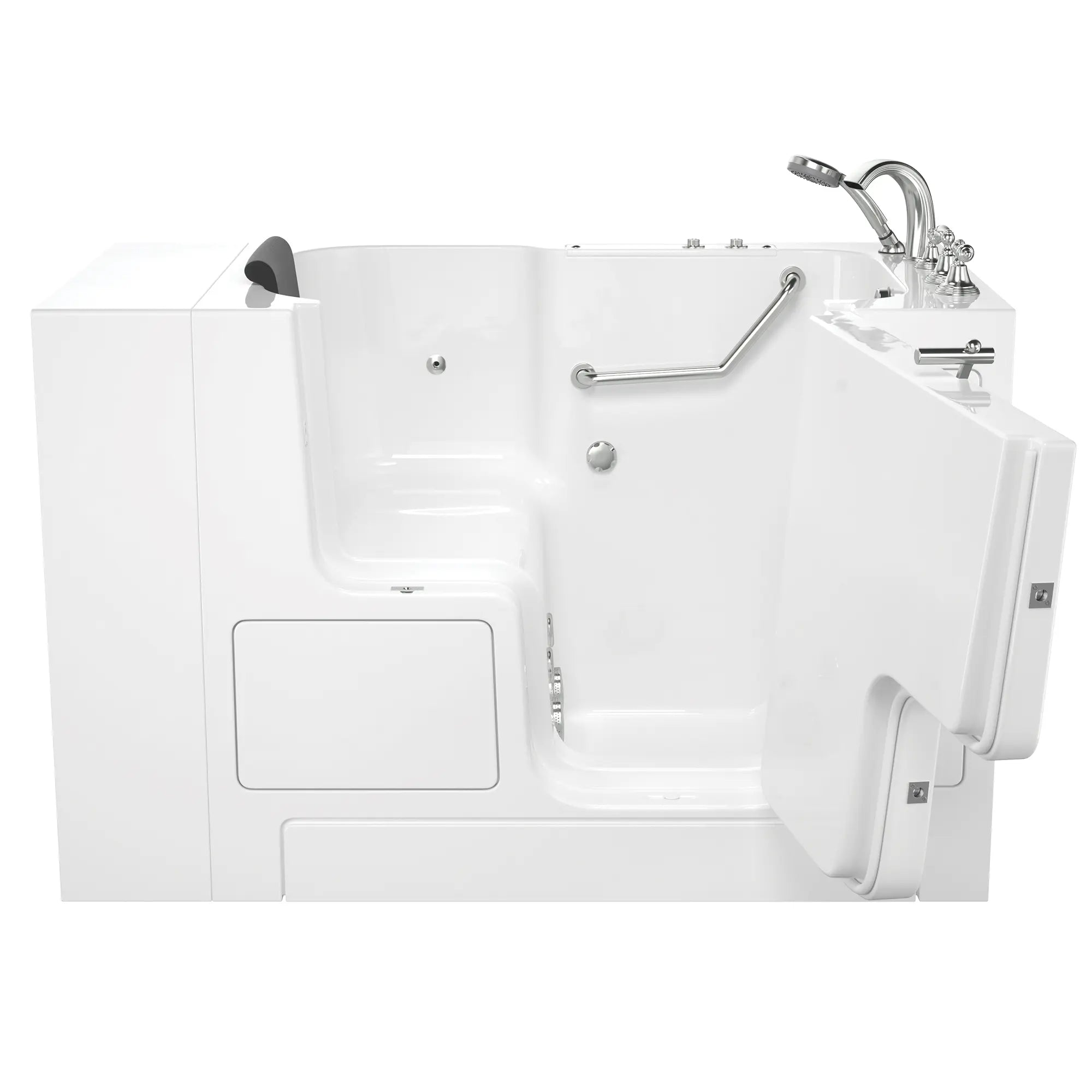 Premium 32 x 52 Inch Gelcoat Walk-In Bathtub with Whirlpool System - Right Hand Drain & Faucet - Ideal for Elderly & Mobility Support - Spa Relaxation at Home
