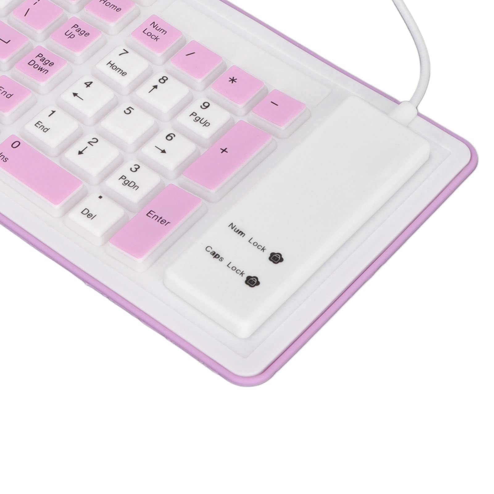 103-Key Foldable Silicone Keyboard - Wired USB Silent Soft Touch Waterproof Rollup Keyboard for PC & Laptop - Perfect for Office, Travel, and Home Use