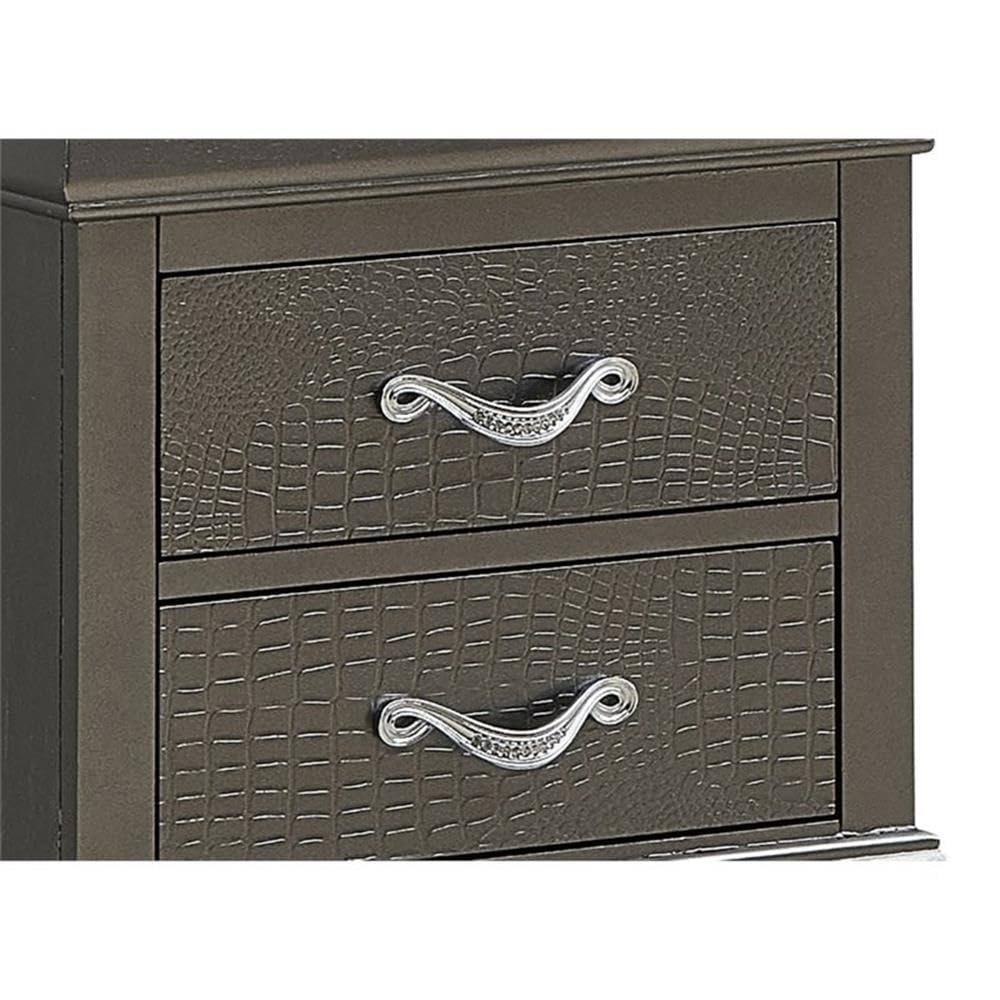 Lorana 2-Drawer Nightstand in Charcoal - Modern Bedside Table with Storage for Bedroom, Living Room & Office - Solid Wood Night Stand with Smooth Gliding Drawers