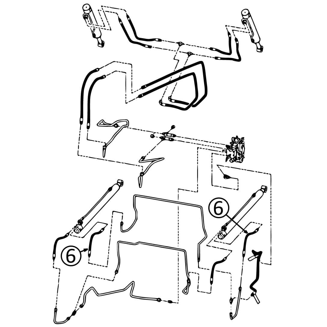 Bobcat T250 Hydraulic Hose for Loader Lift Cylinders - 6 Bore Ends - Heavy-Duty Replacement Part for Construction & Landscaping Equipment