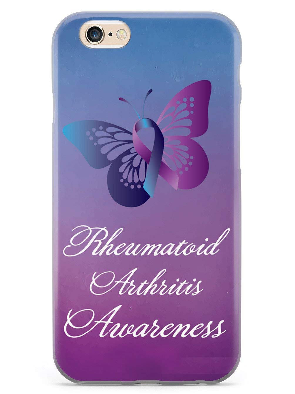 3D Textured Protective Phone Case for iPhone 6 Plus/6s Plus - Rheumatoid Arthritis Awareness - Durable Slim Fit Cover with Anti-Slip Grip - Perfect for Daily Use, Work & Outdoor Activities