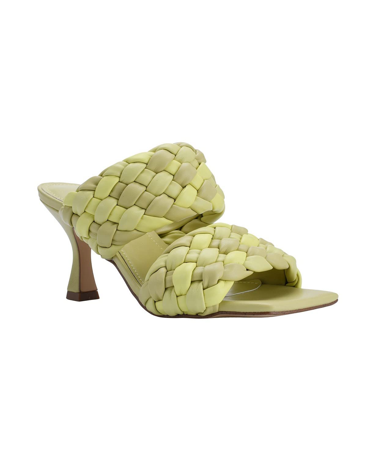 Govdaeor Women's Square Open Toe Flared Heel Sandals - Braided Strap Casual Slip-On High Heels for Summer Beach, Party & Wedding